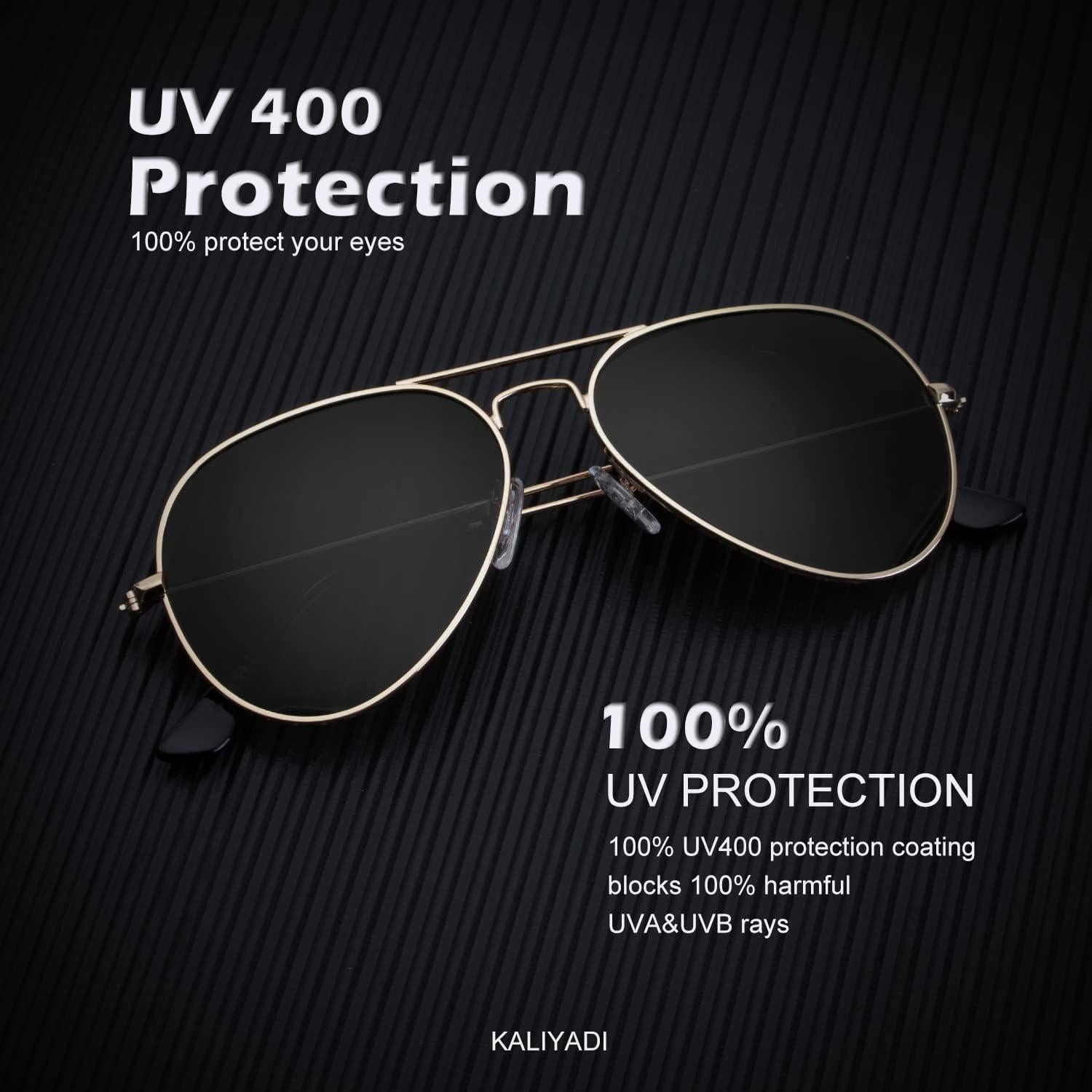 Gafas de Sol KALIYADI Aviador Polarizadas UV 3 Paquetes