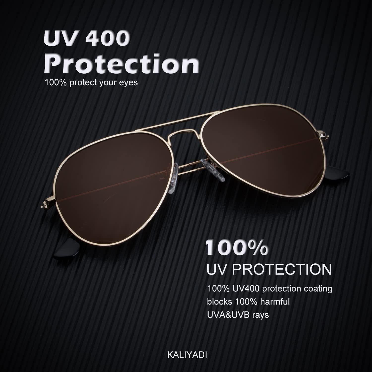 Gafas de Sol KALIYADI Aviador Polarizadas UV 3 Piezas