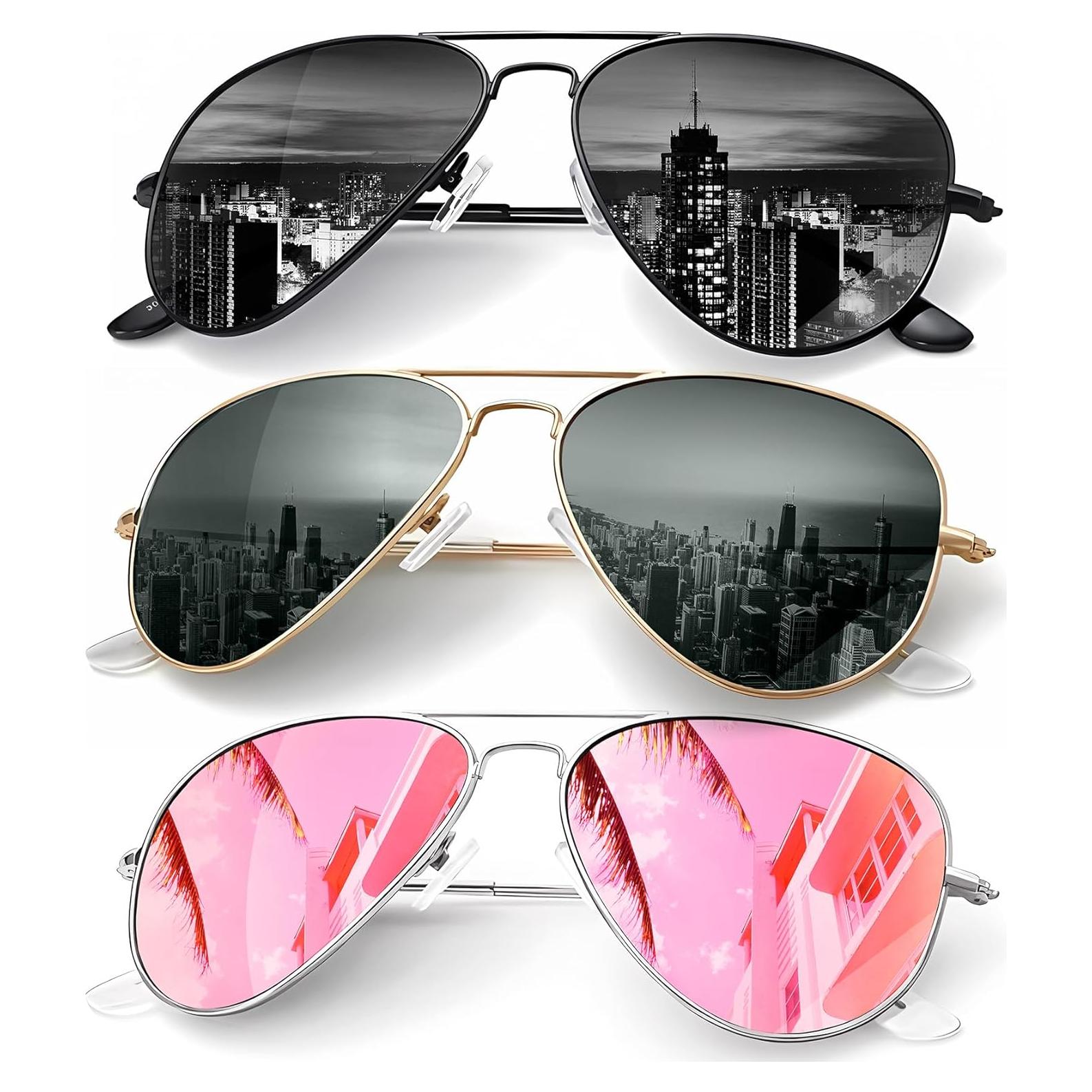 Gafas de Sol KALIYADI Aviador Polarizadas 3 Piezas