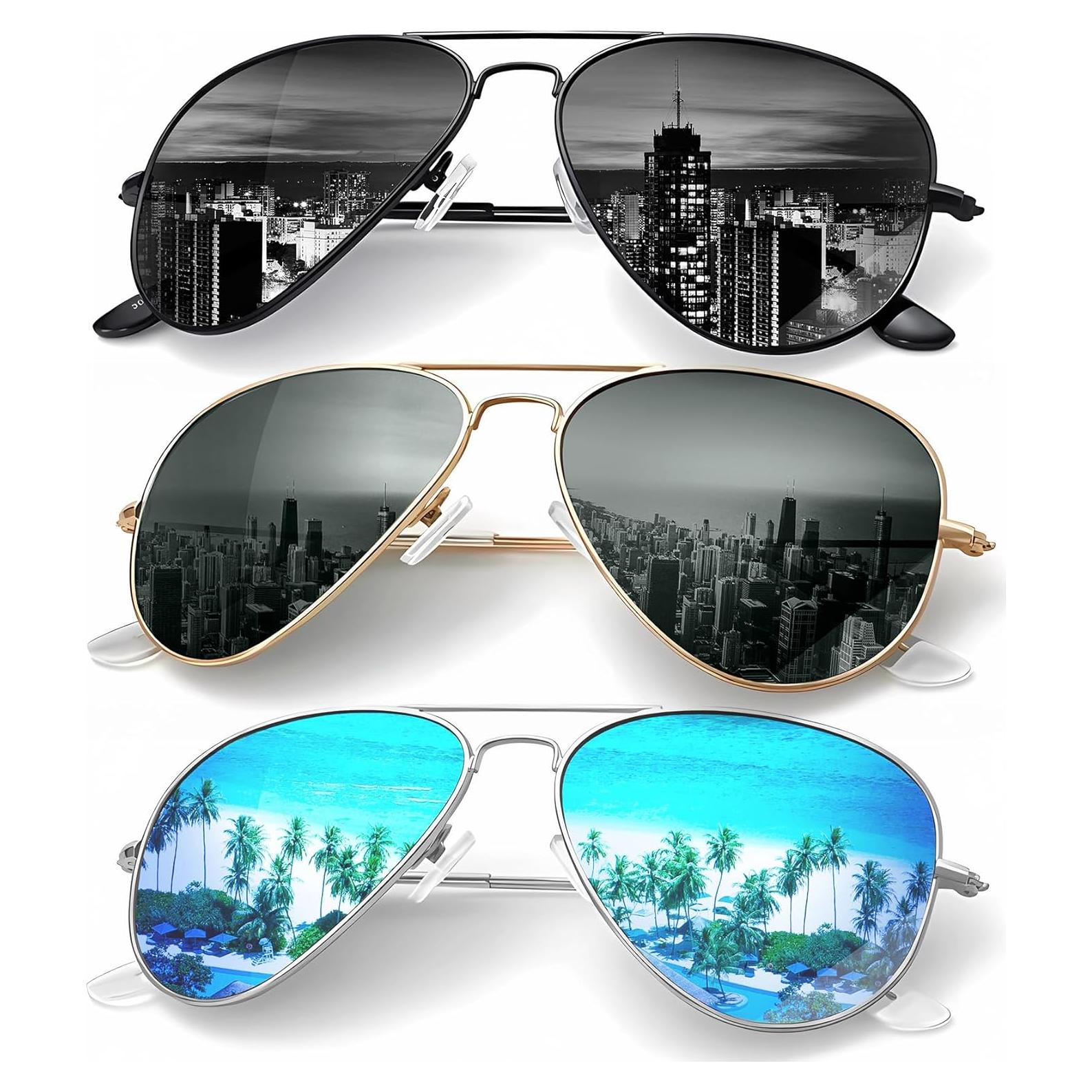 Gafas de Sol KALIYADI Aviador Polarizadas 3 Piezas UV