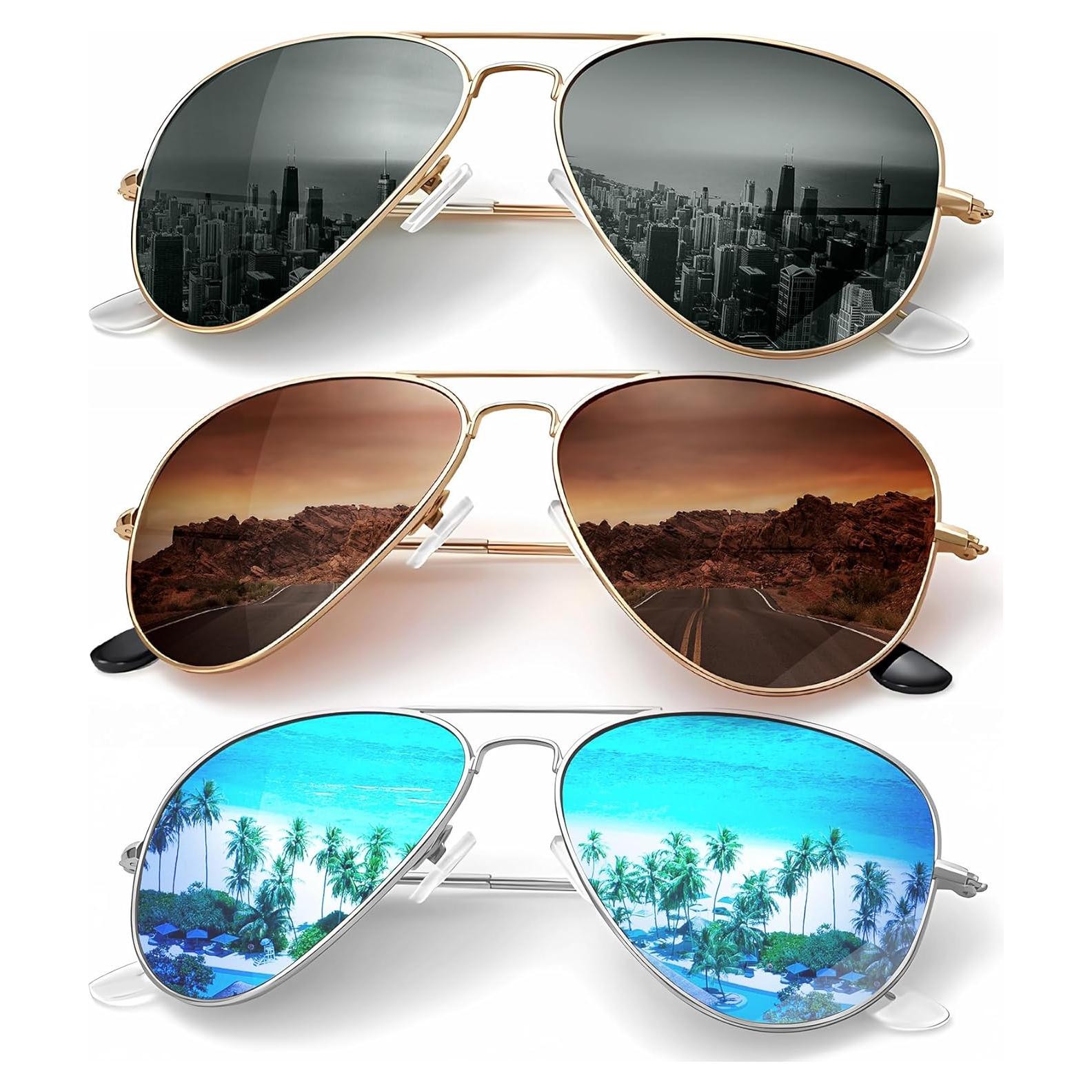 Gafas de Sol KALIYADI Aviador Polarizadas 3 Piezas UV