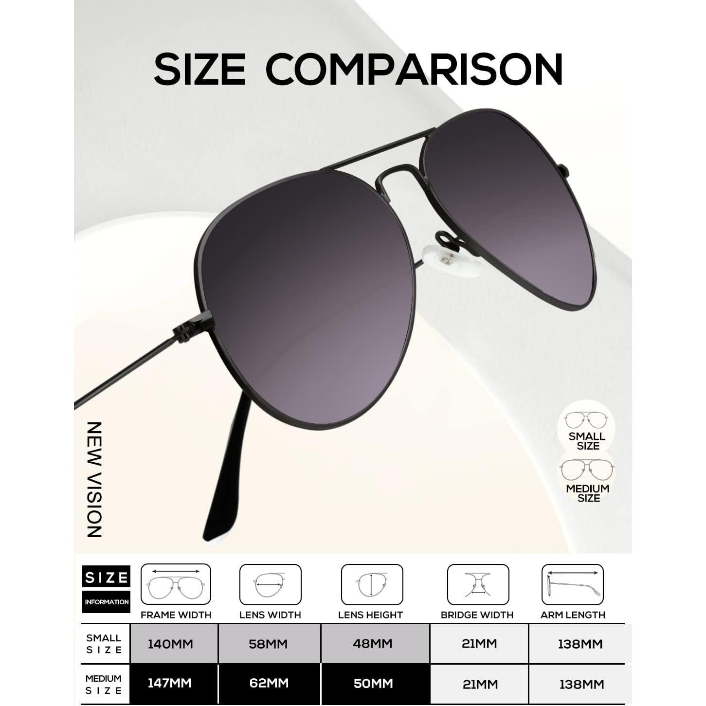 Gafas de Sol KALIYADI Aviador Polarizadas UV 2 Paquete