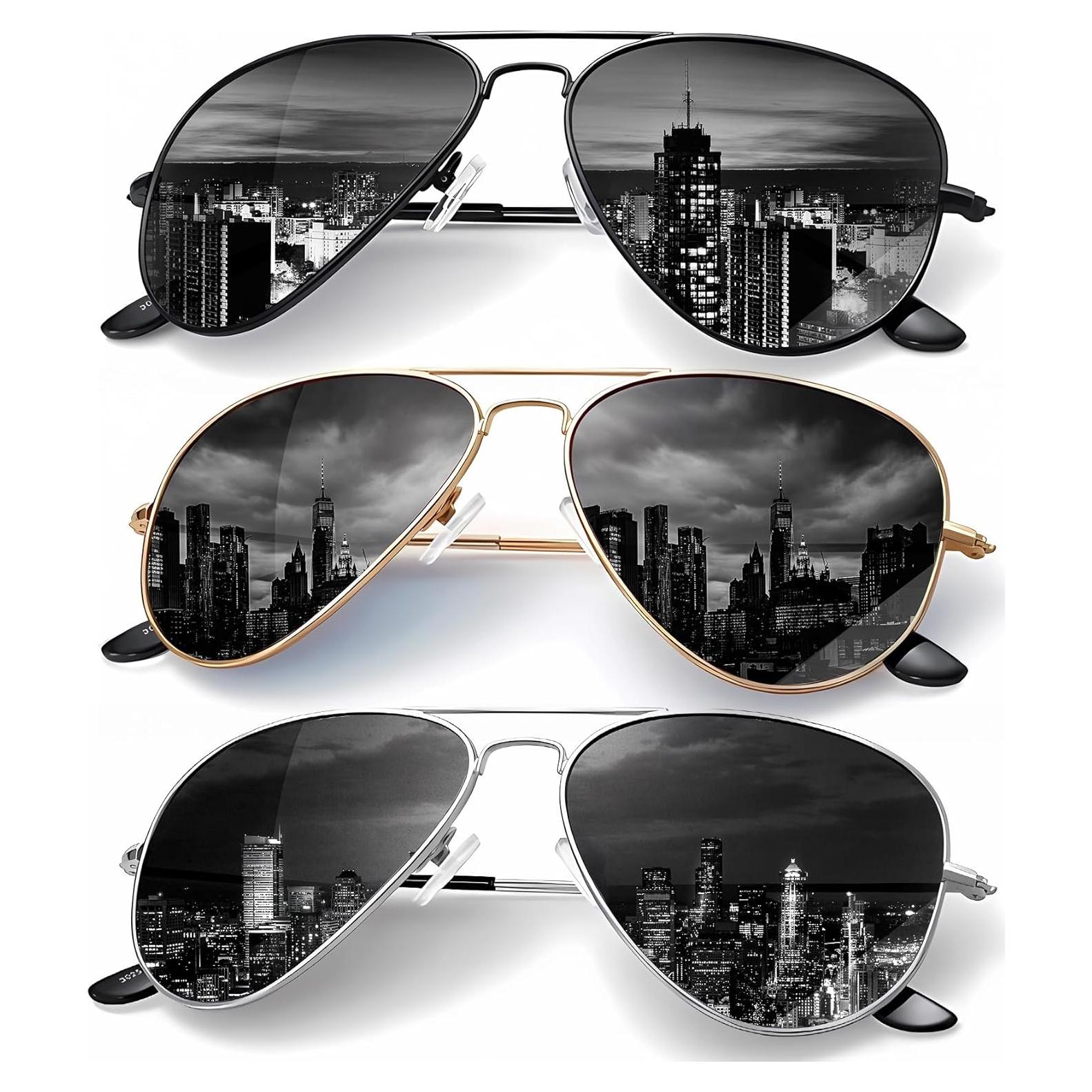 Gafas de Sol KALIYADI Aviador Polarizadas UV - Paquete de 3