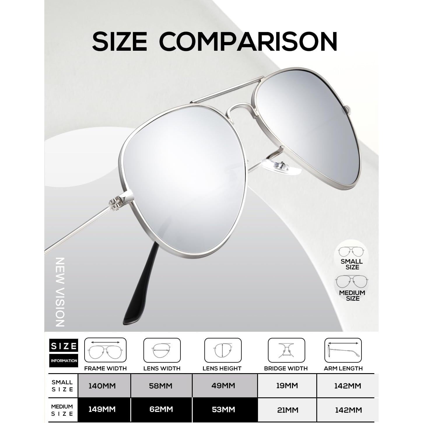 Gafas de Sol KALIYADI Aviador Polarizadas UV para Hombres y Mujeres