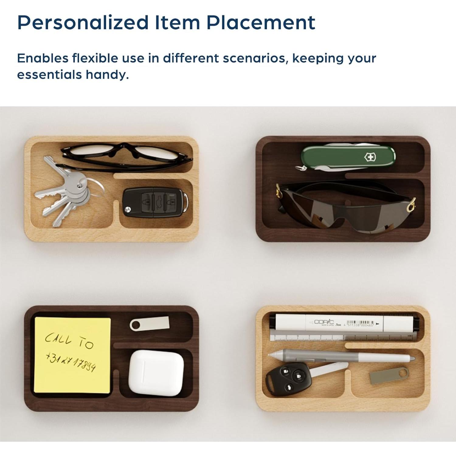 Caja Valet EDC Mordeco con Tapa Magnética de Madera Negra