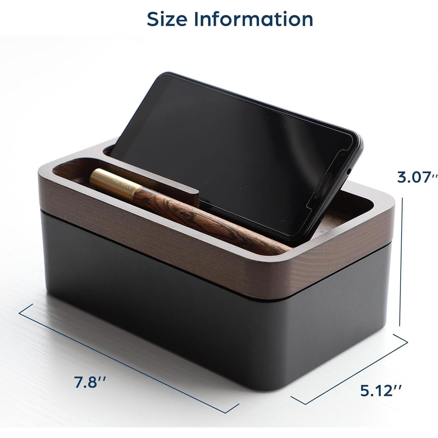 Caja Valet EDC Mordeco con Tapa Magnética de Madera Negra