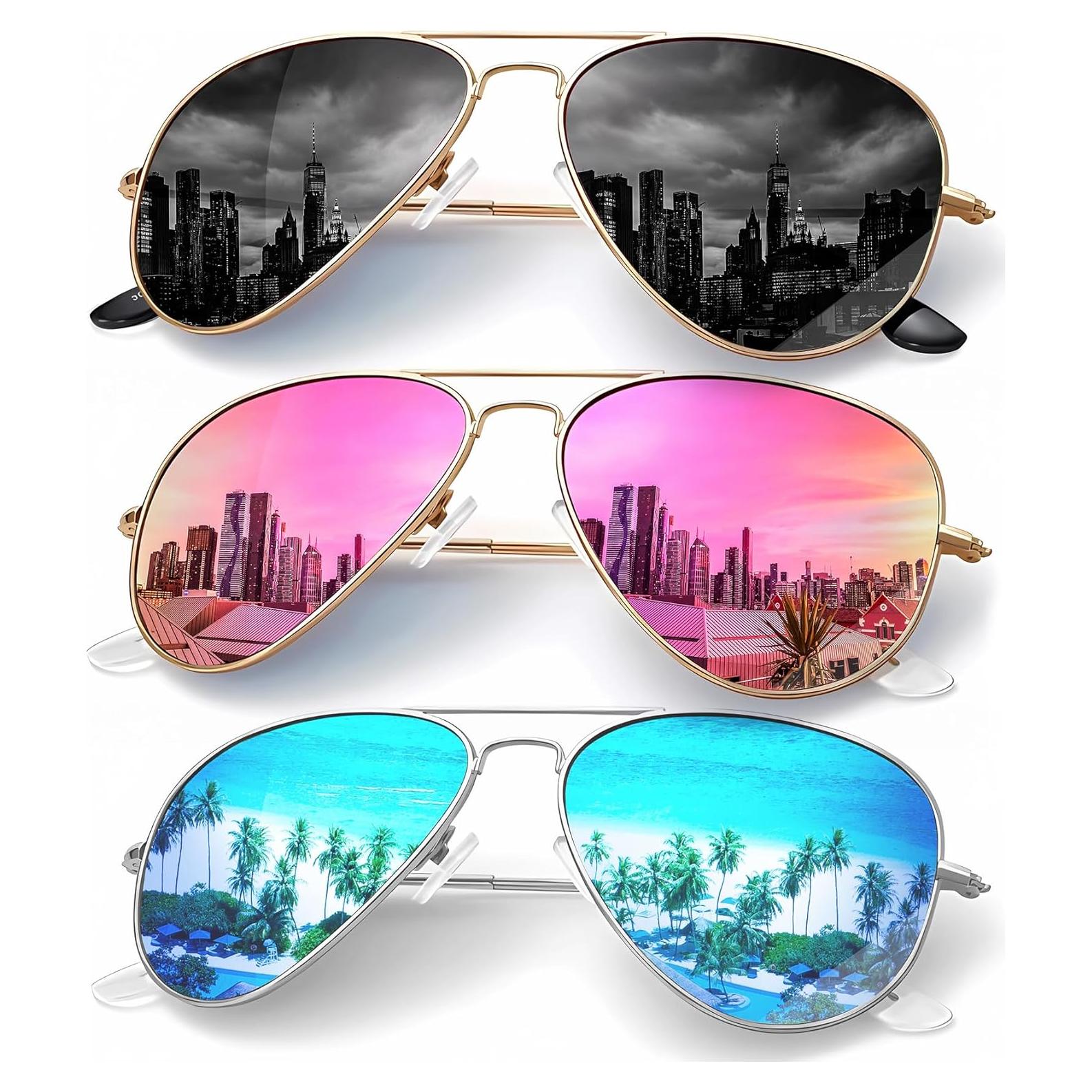 Gafas de Sol KALIYADI Aviador Polarizadas UV - Paquete de 3