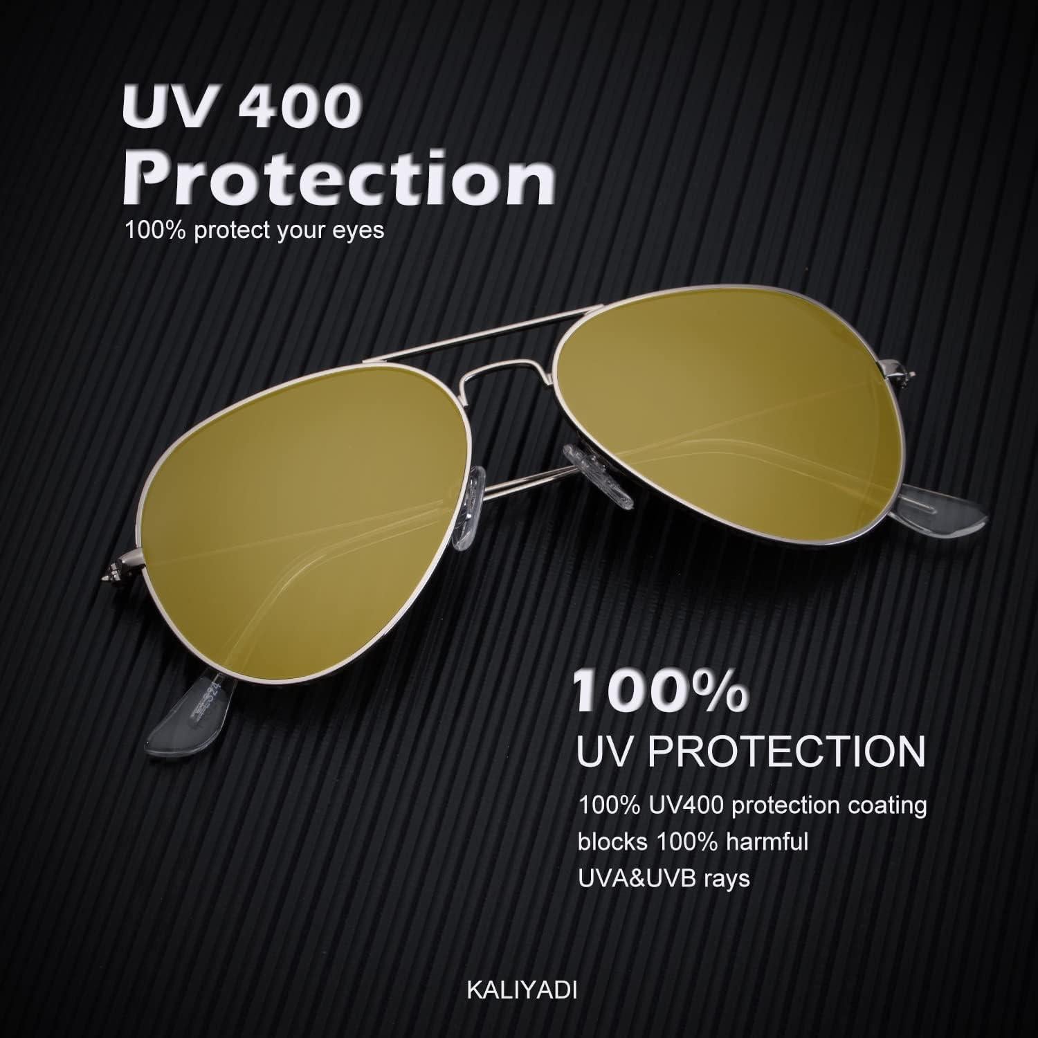 Gafas de Sol KALIYADI Aviador Polarizadas UV 3 Piezas