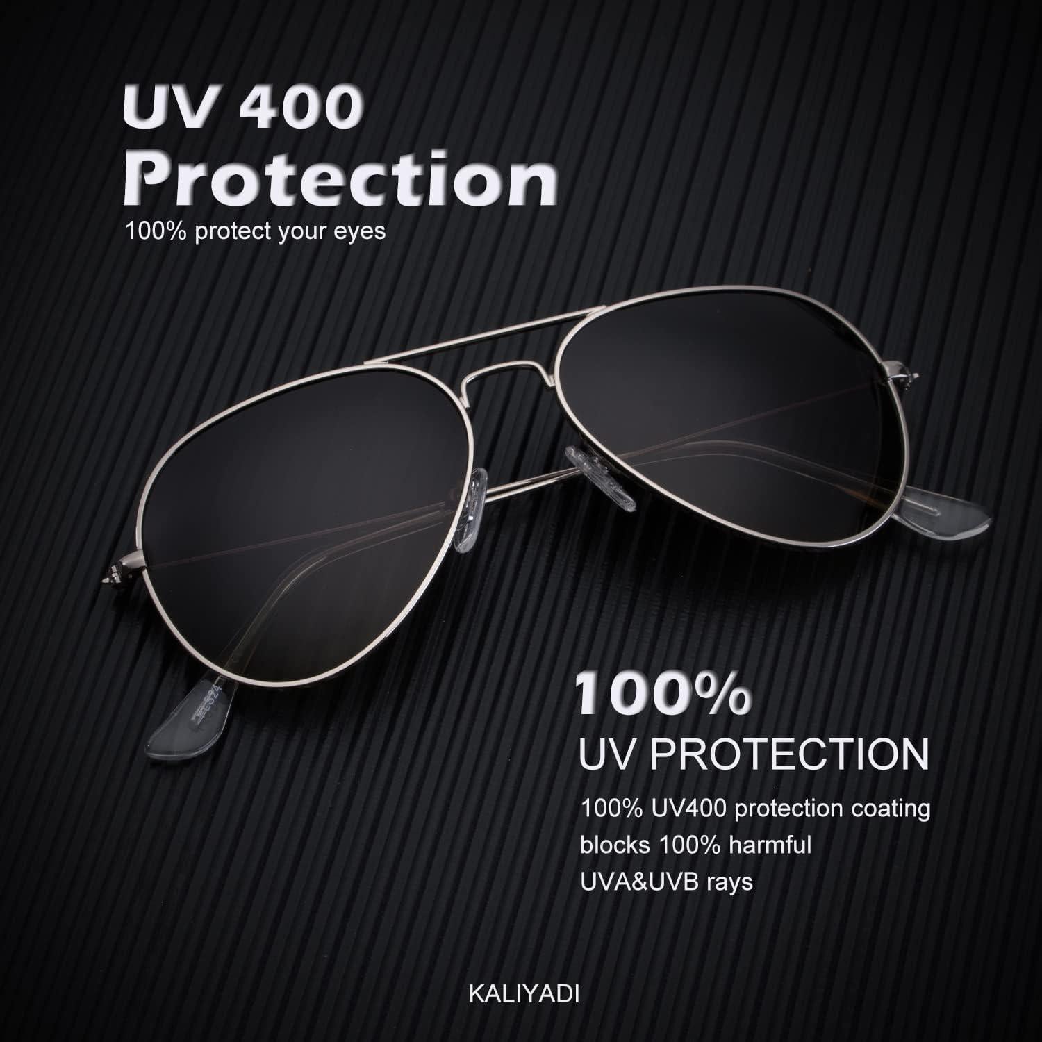 Gafas de Sol KALIYADI Aviador Polarizadas UV 3 Piezas