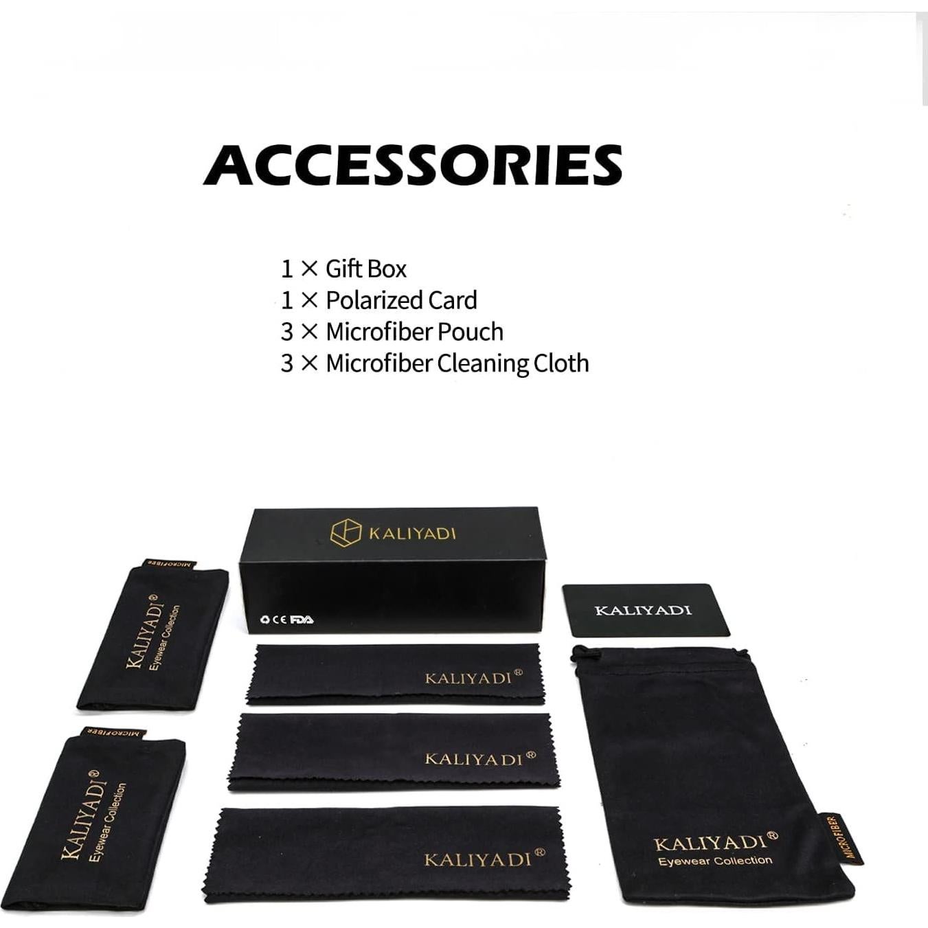 Gafas de Sol KALIYADI Aviador Polarizadas UV 3 Piezas