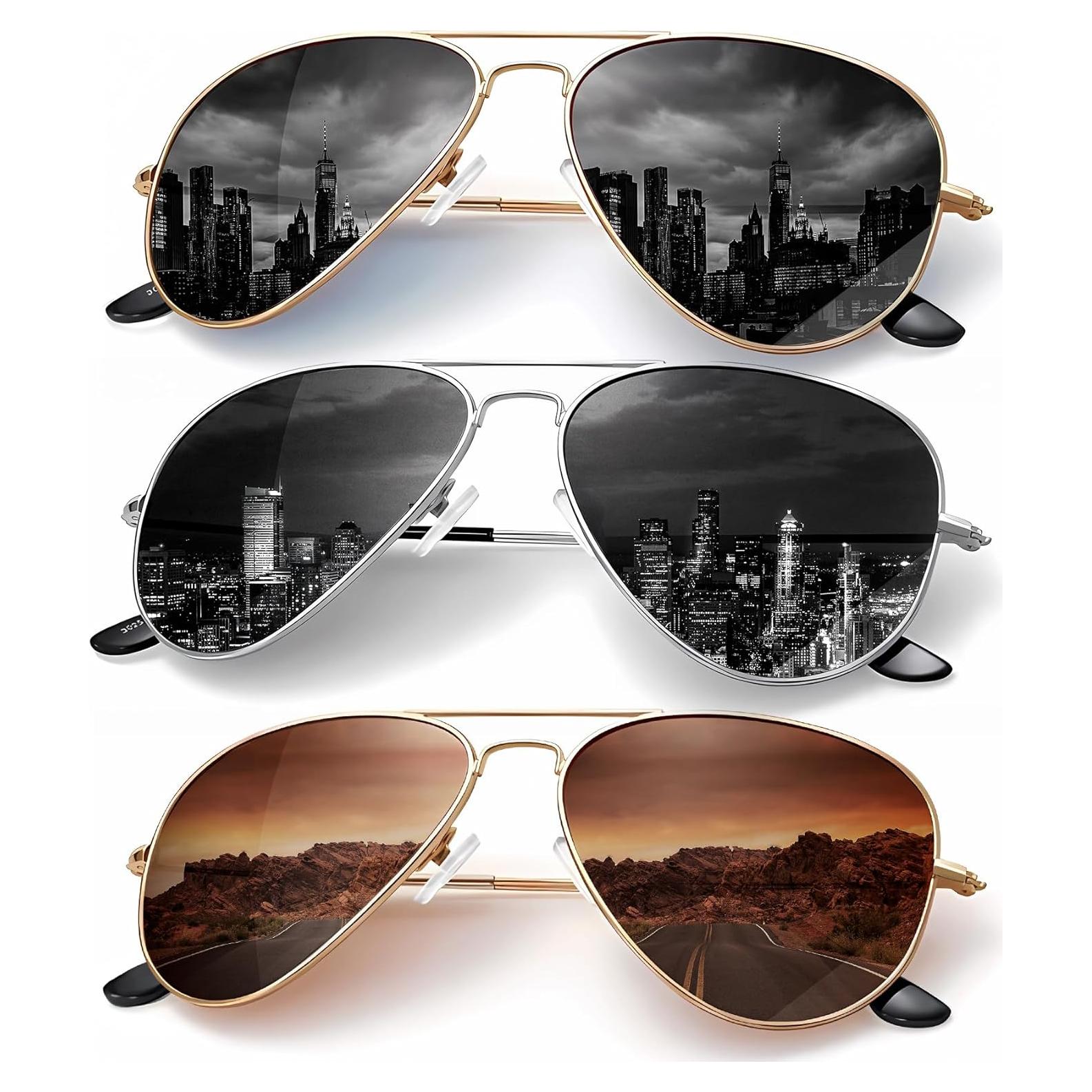 Gafas de Sol KALIYADI Aviador Polarizadas 3 Piezas UV