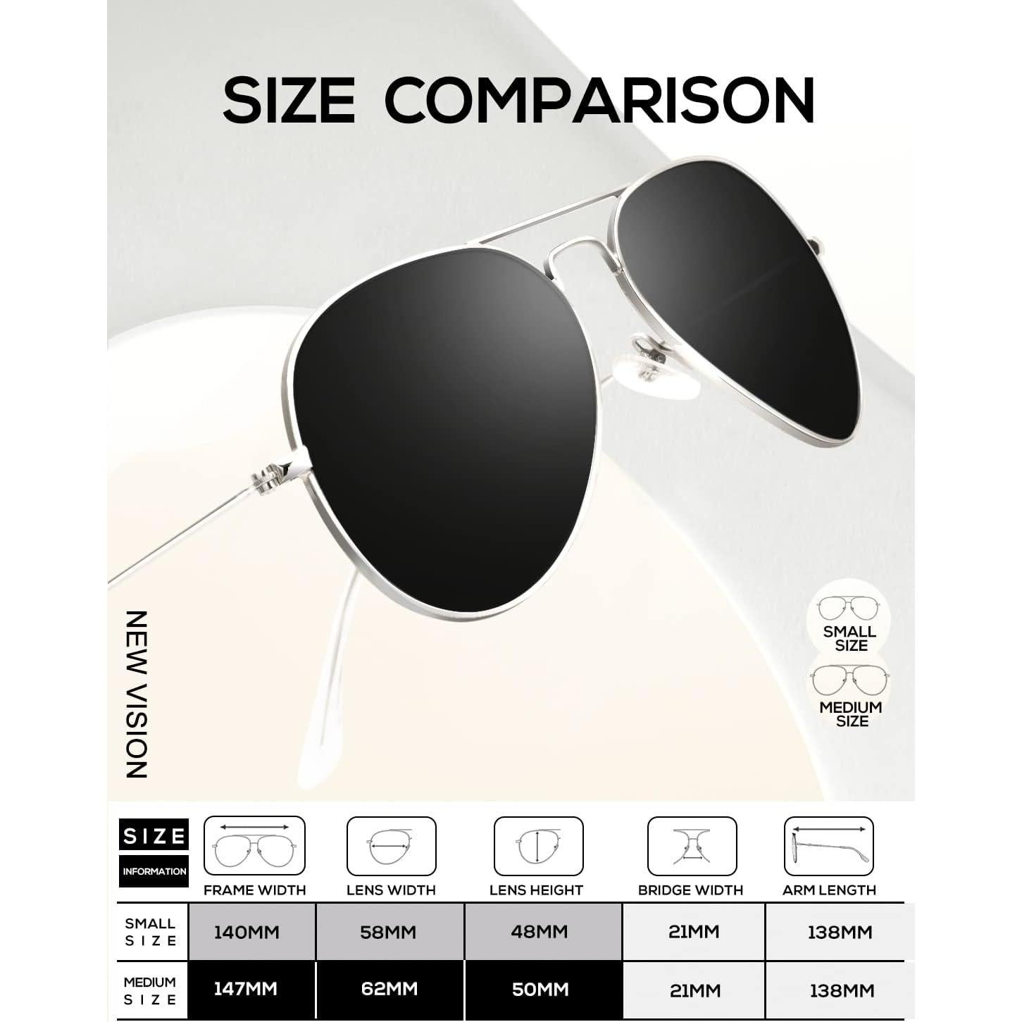 Gafas de Sol KALIYADI Aviador Polarizadas 3 Piezas UV