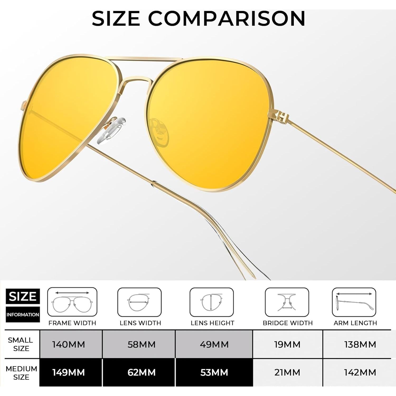 Gafas de sol KALIYADI aviador polarizadas UV para hombres y mujeres