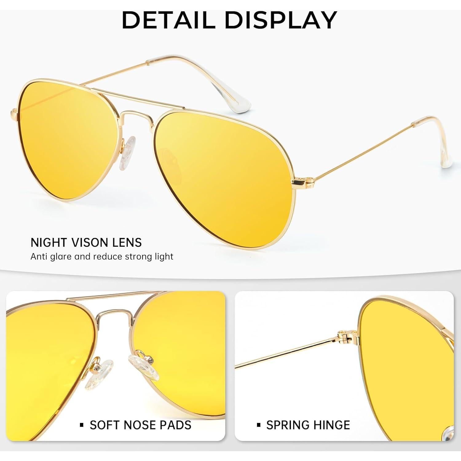 Gafas de sol KALIYADI aviador polarizadas UV para hombres y mujeres