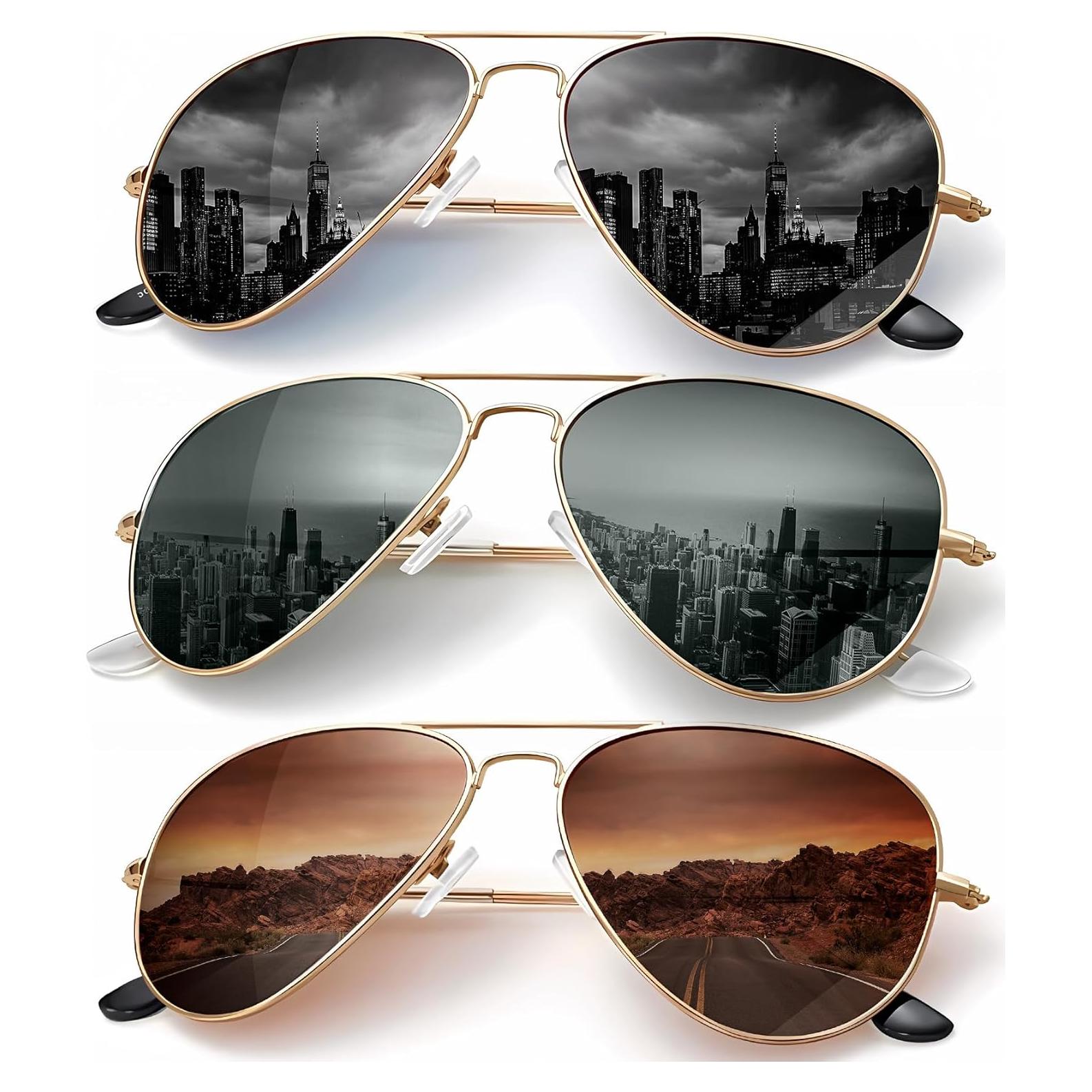 Gafas de Sol KALIYADI Aviador Polarizadas 3 Piezas UV