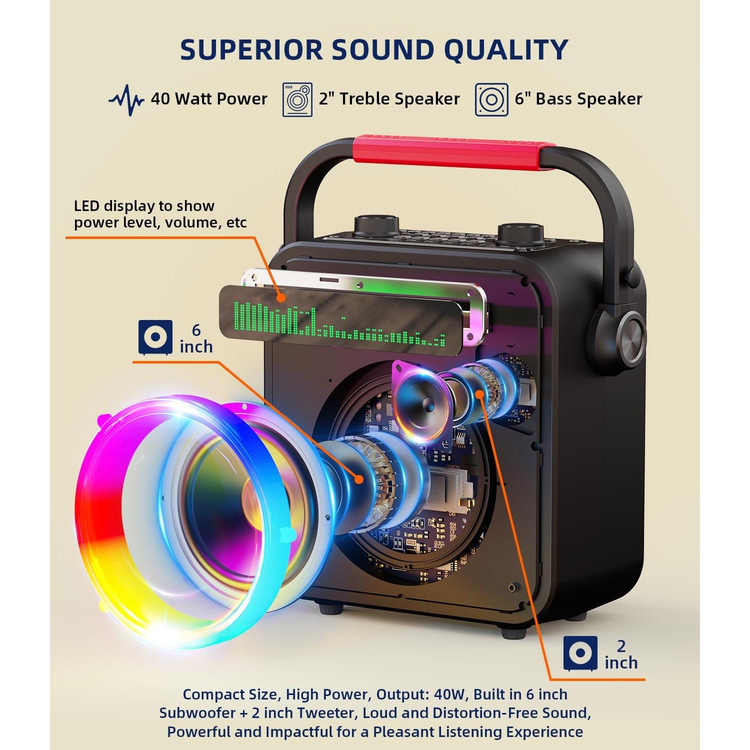 Máquina de Karaoke Gesnada K500 con 2 Micrófonos Inalámbricos