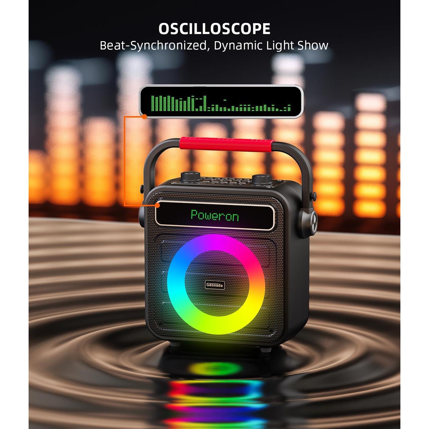 Máquina de Karaoke Gesnada K500 con 2 Micrófonos Inalámbricos