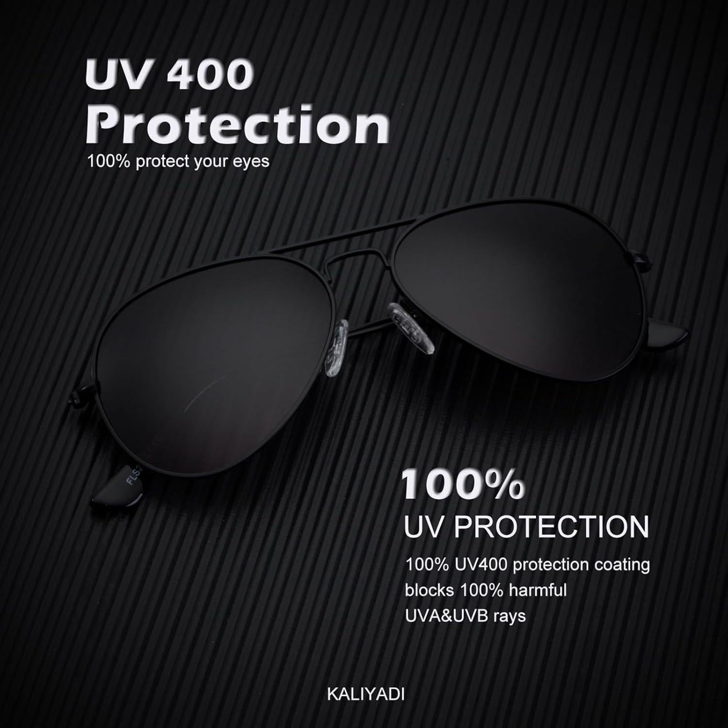 Gafas de Sol KALIYADI Aviador Polarizadas UV para Hombres y Mujeres