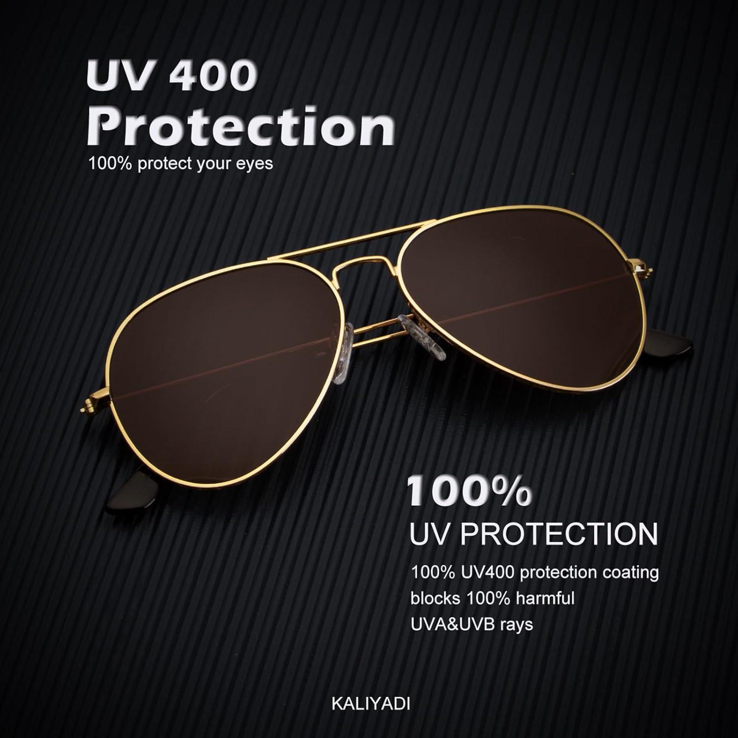 Gafas de Sol KALIYADI Aviador Polarizadas UV para Hombres y Mujeres