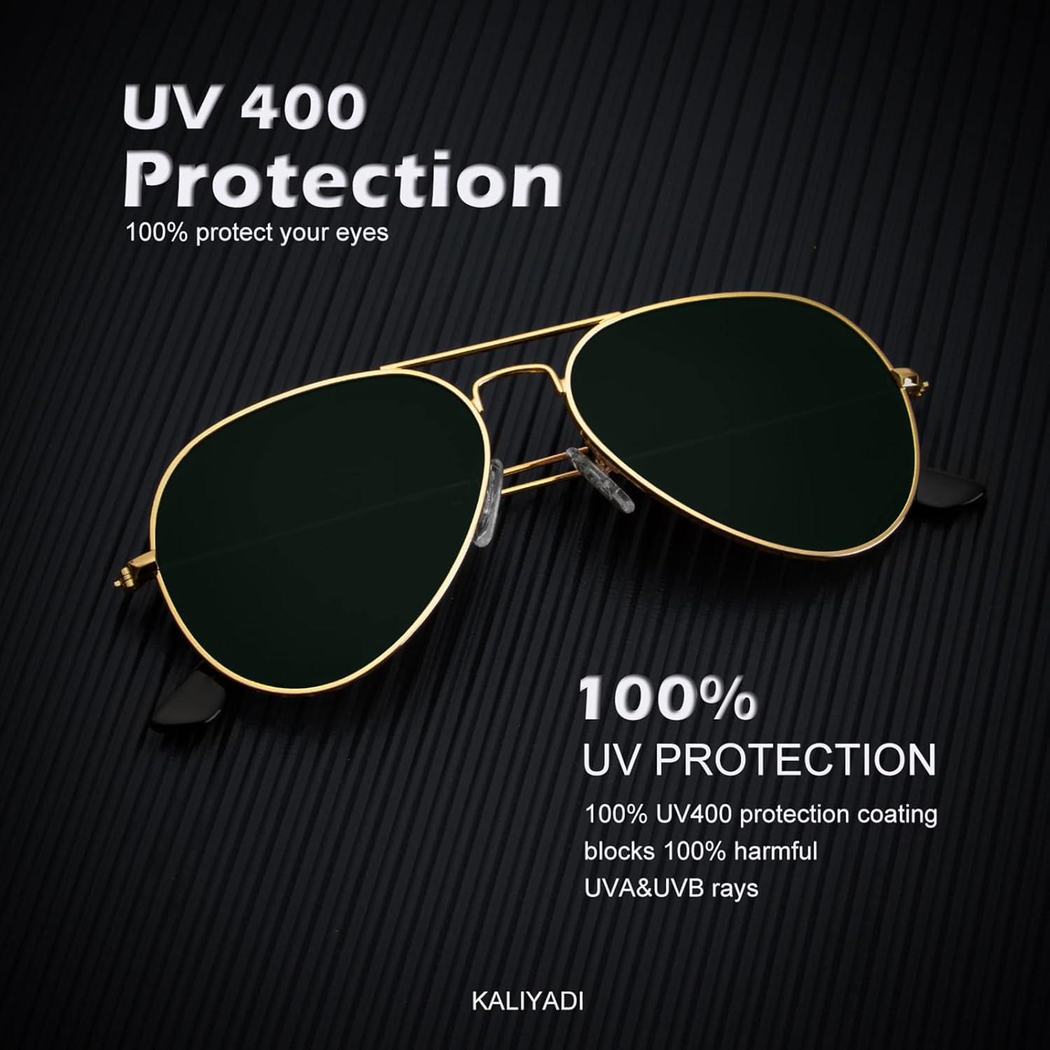 Gafas de Sol KALIYADI Aviador Polarizadas UV para Hombres y Mujeres