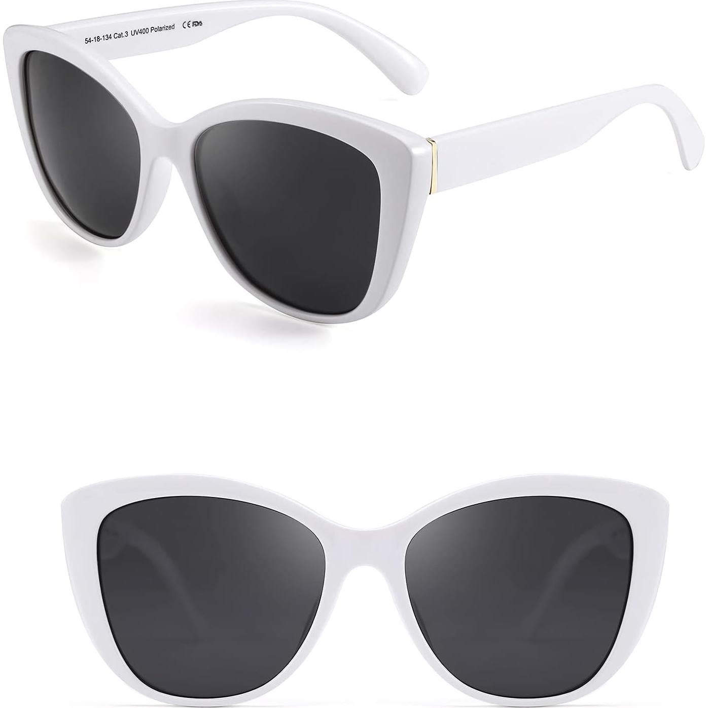 Gafas de Sol FEISEDY Cuadradas Polarizadas 56mm Blancas