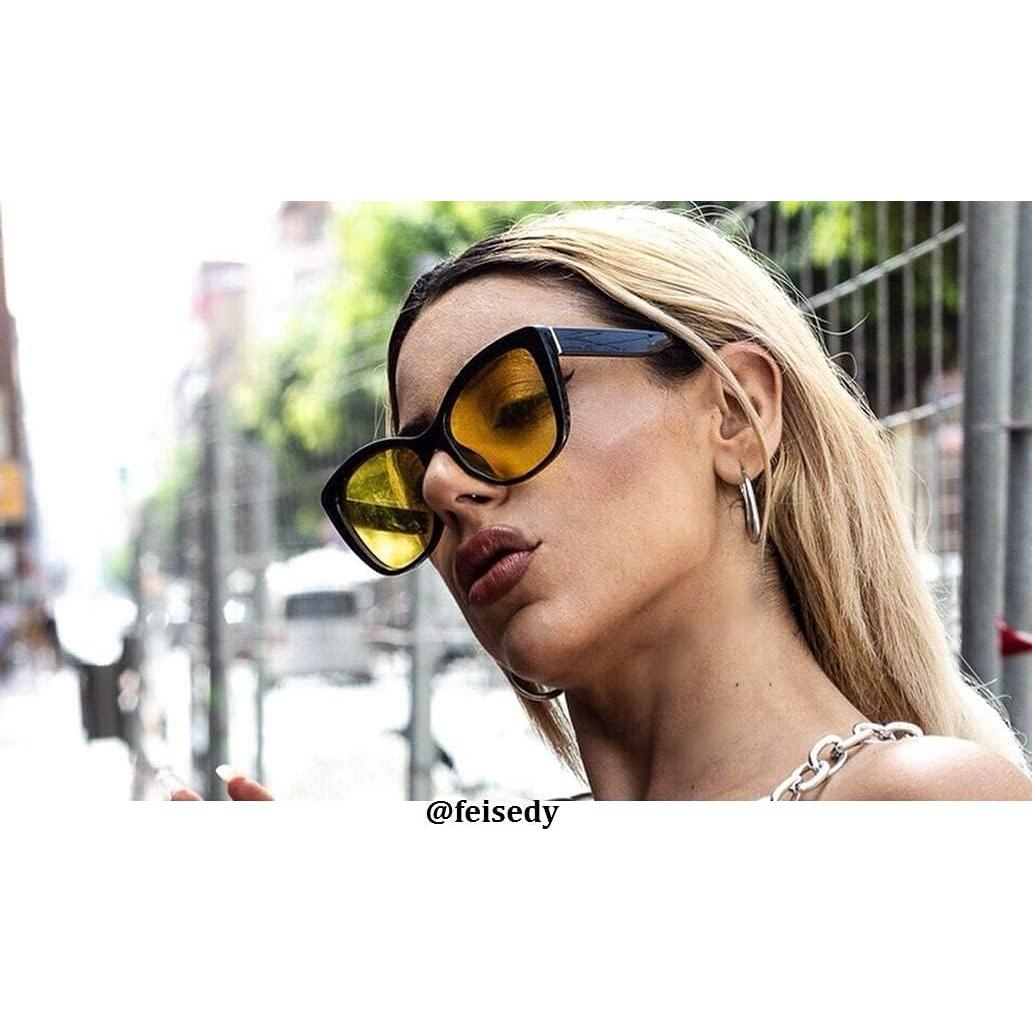 Gafas de Sol FEISEDY Cuadradas Polarizadas Amarillas 56mm