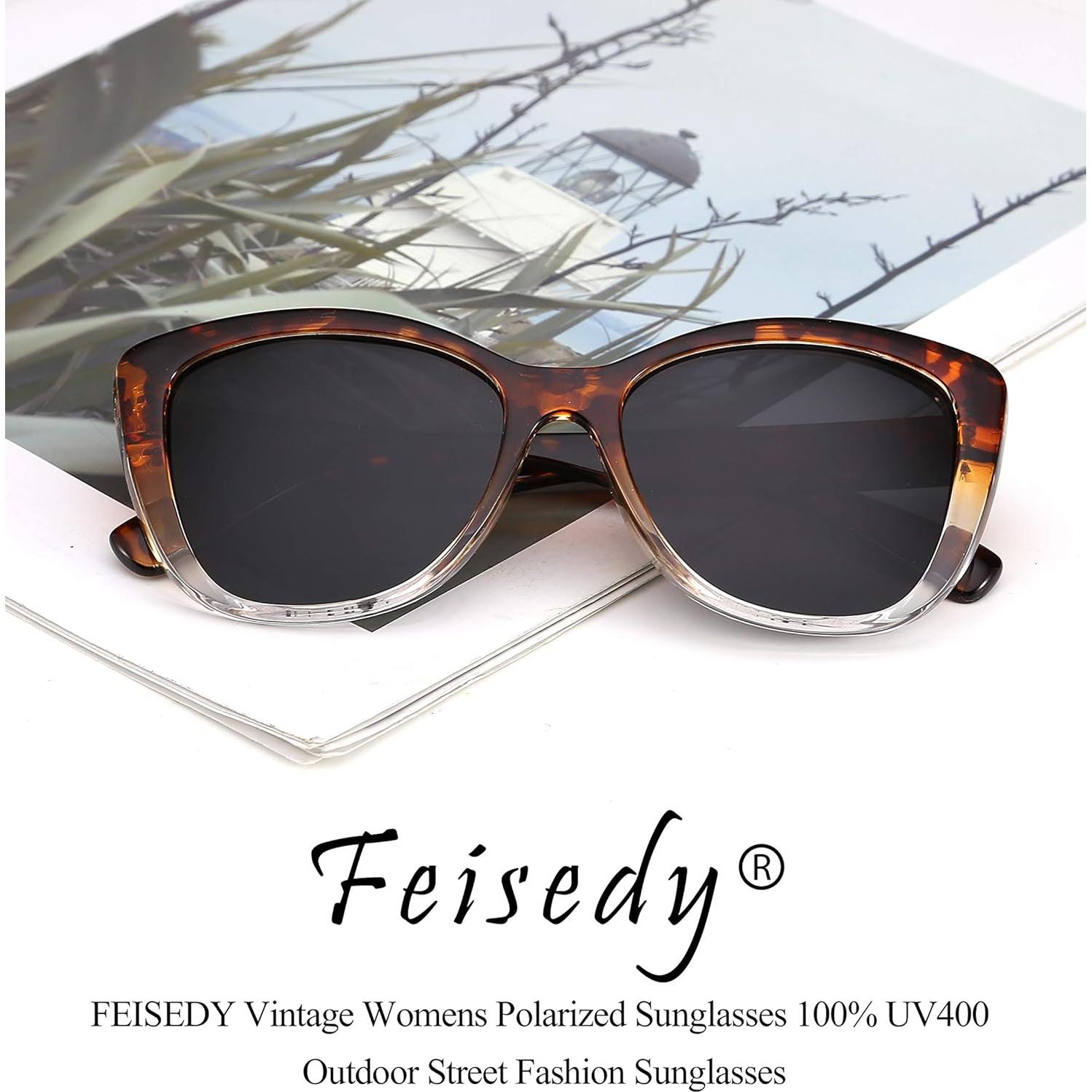 Gafas de Sol FEISEDY Cuadradas Polarizadas Leopardo Claro