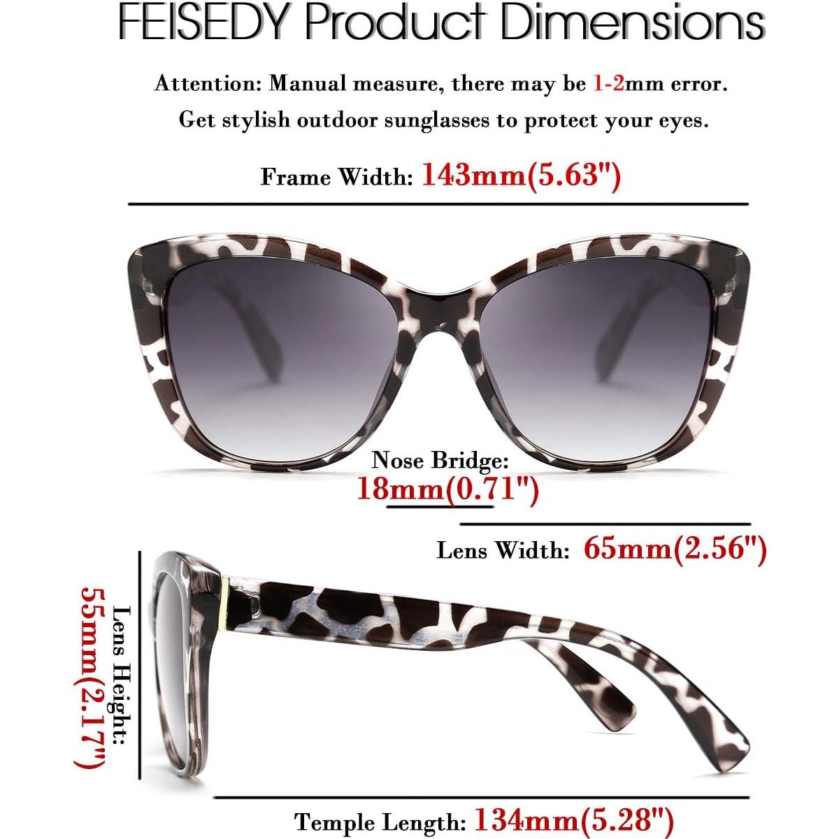 Gafas de Sol FEISEDY Cuadradas Ojo de Gato Polarizadas