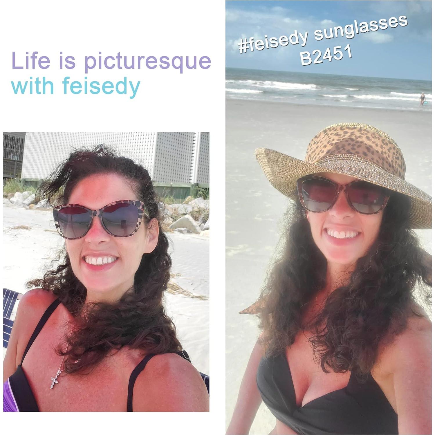 Gafas de Sol FEISEDY Cuadradas Ojo de Gato Polarizadas