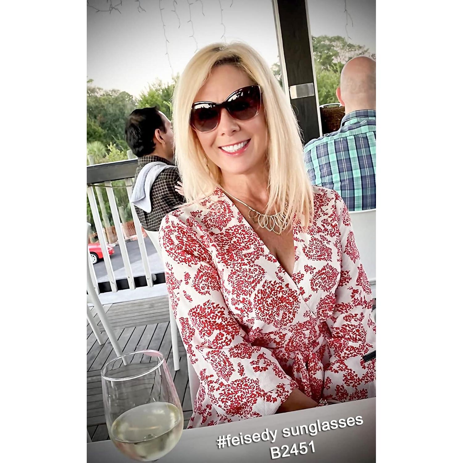 Gafas de Sol FEISEDY Cuadradas Polarizadas Vino 56mm