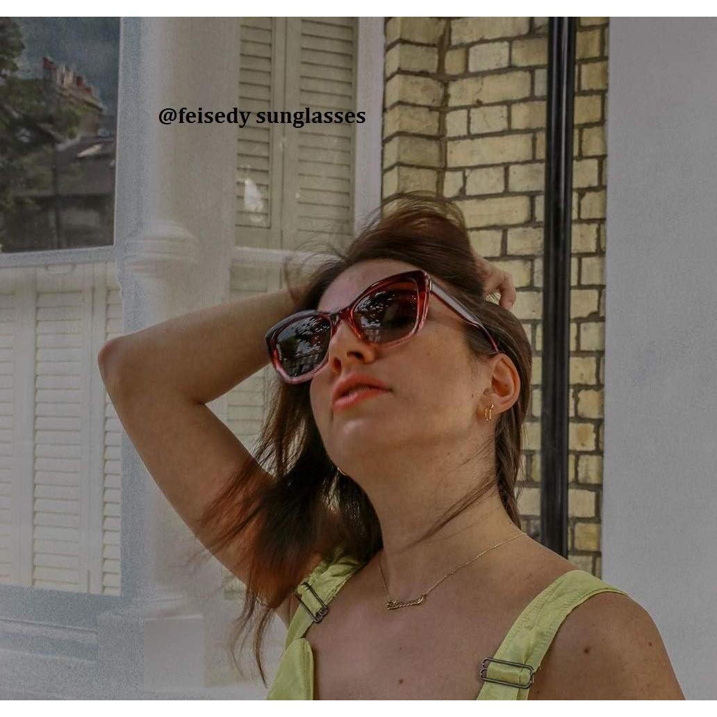 Gafas de Sol FEISEDY Cuadradas Polarizadas Vino 56mm