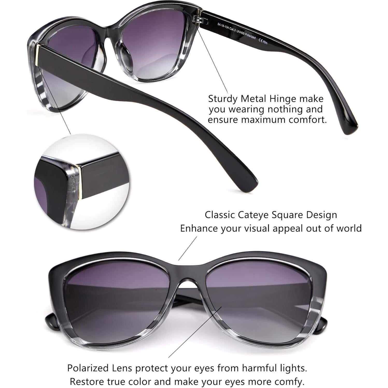 Gafas de Sol FEISEDY Cuadradas Polarizadas 56mm UV400