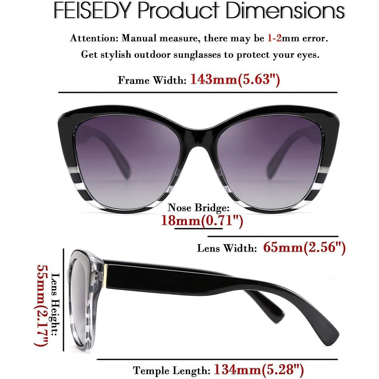 Gafas de Sol FEISEDY Cuadradas Polarizadas 56mm UV400