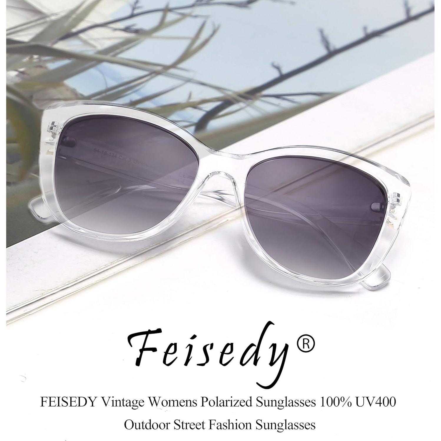 Gafas de Sol FEISEDY Cuadradas Polarizadas 56mm Gris