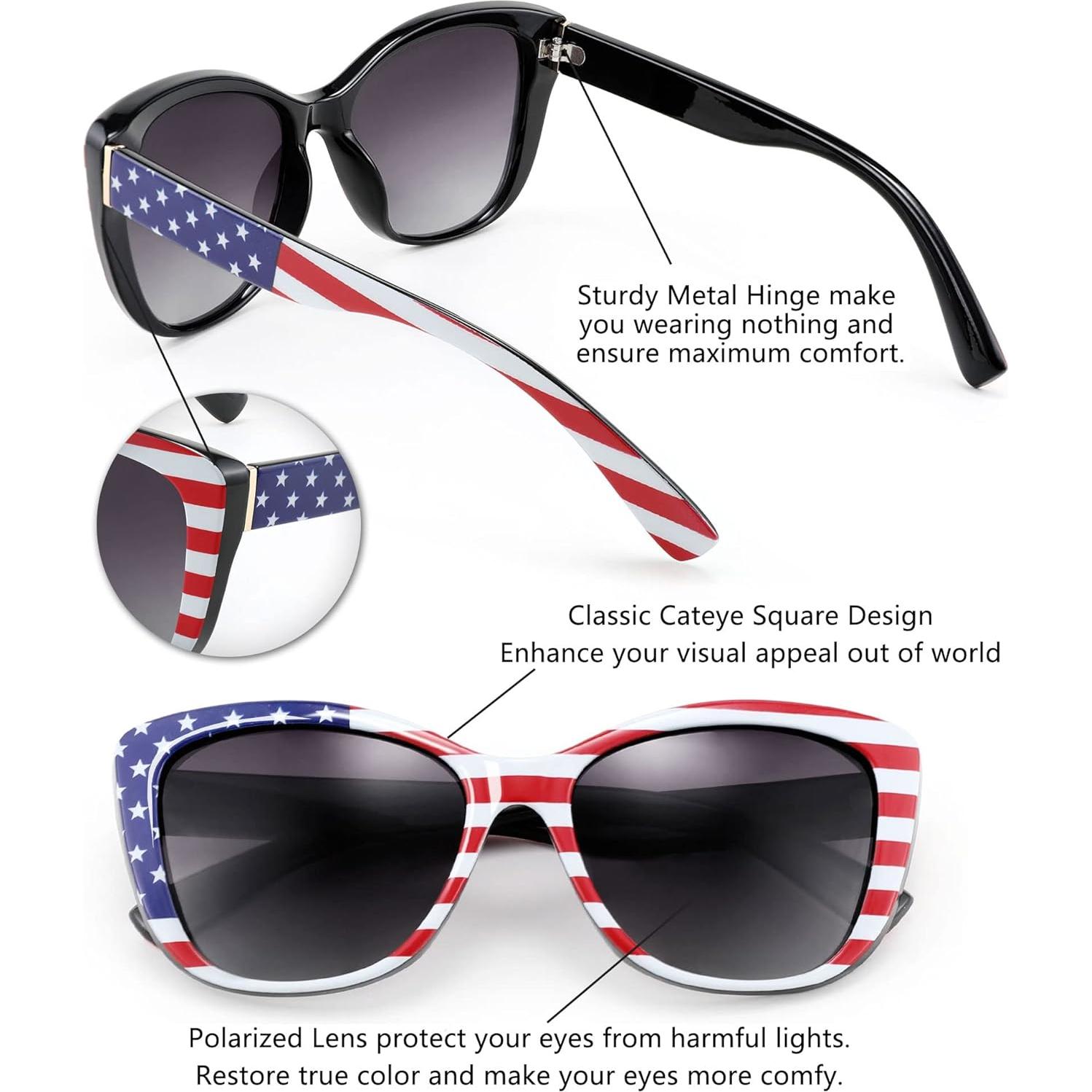 Gafas de Sol FEISEDY Cuadradas Polarizadas 56mm Bandera