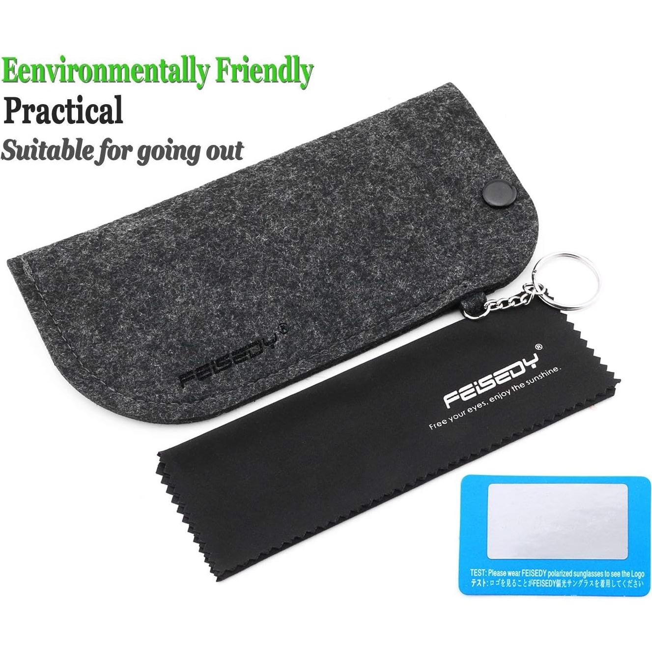 Gafas de Sol FEISEDY Cuadradas Rosa Polarizadas 56mm