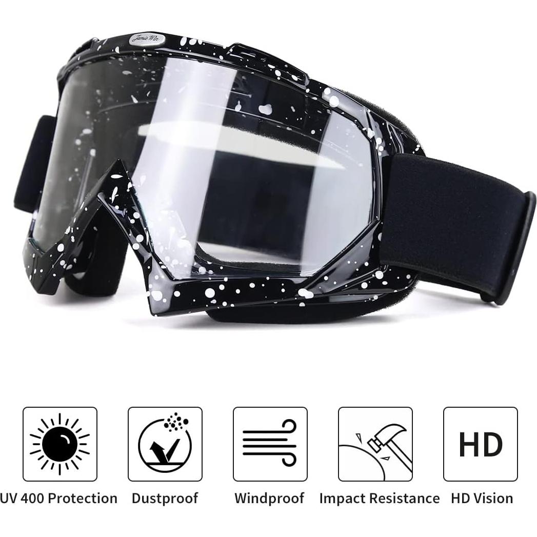 Gafas de Motocross JAMIEWIN Lente Clara Anti Niebla UV400