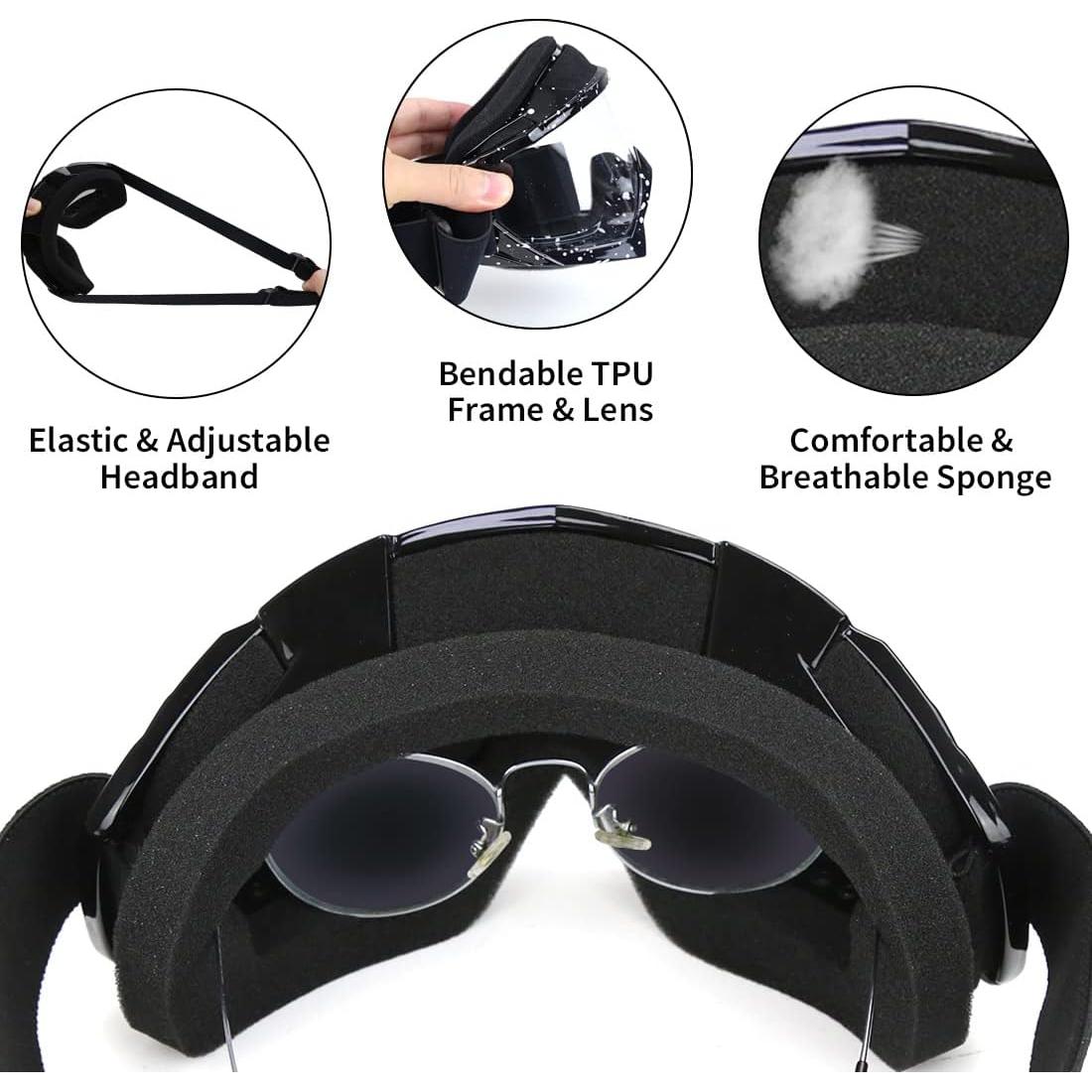 Gafas de Motocross JAMIEWIN Lente Clara Anti Niebla UV400