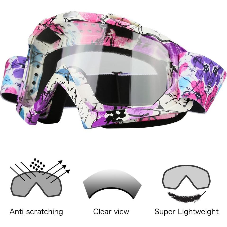 Gafas de Motocross JAMIEWIN Lente Clara UV para ATV