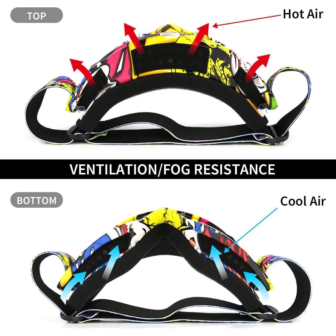 Gafas de Motocross JAMIEWIN Camo Amarillo Lente Clara UV400