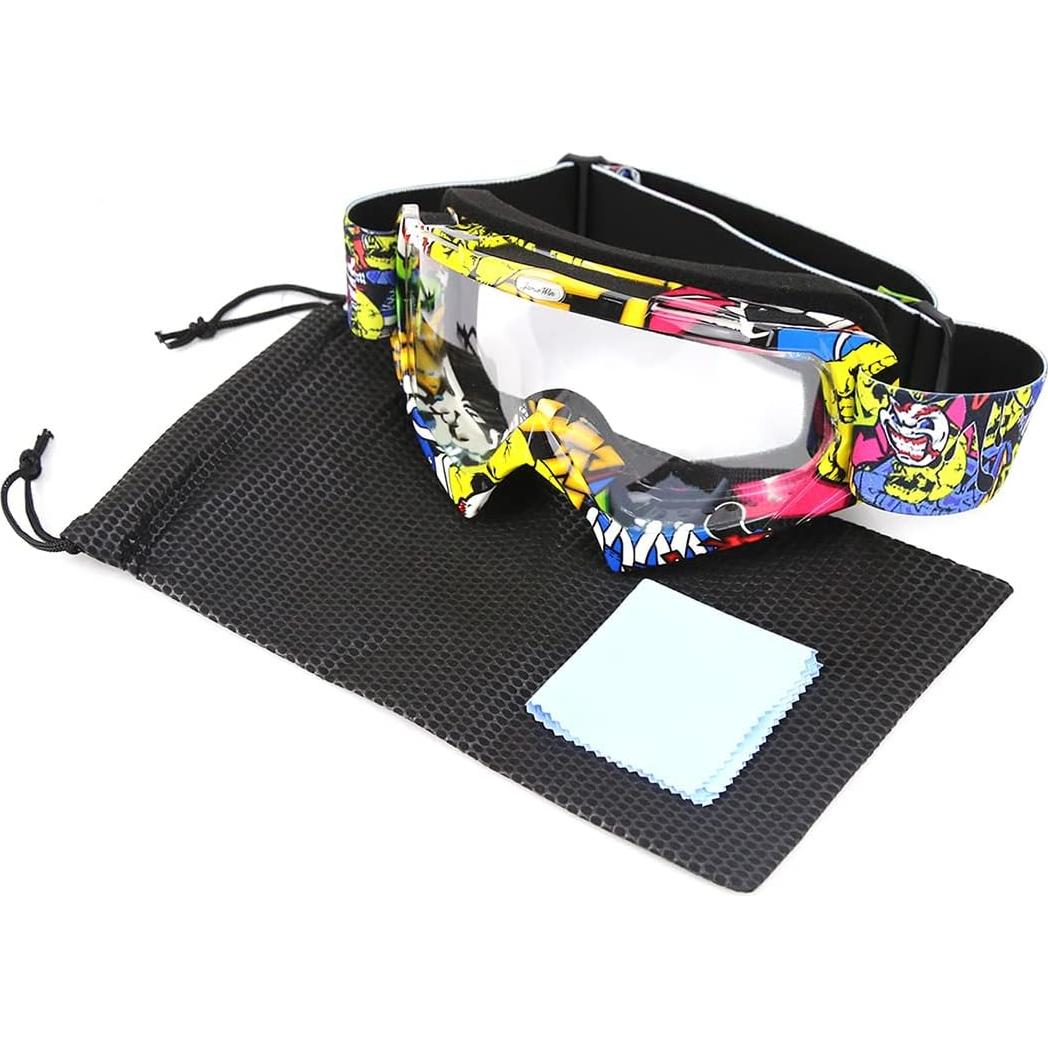 Gafas de Motocross JAMIEWIN Camo Amarillo Lente Clara UV400