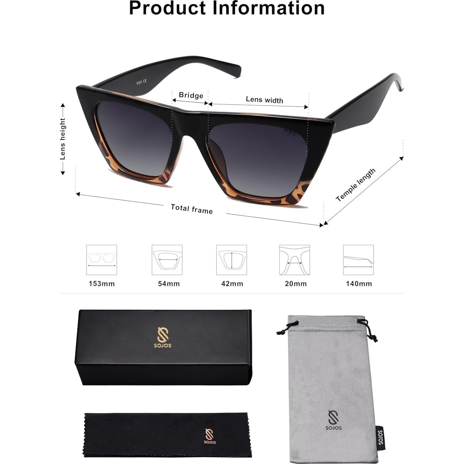 Gafas de sol cateye grandes SOJOS Trendy SJ2115 UV400