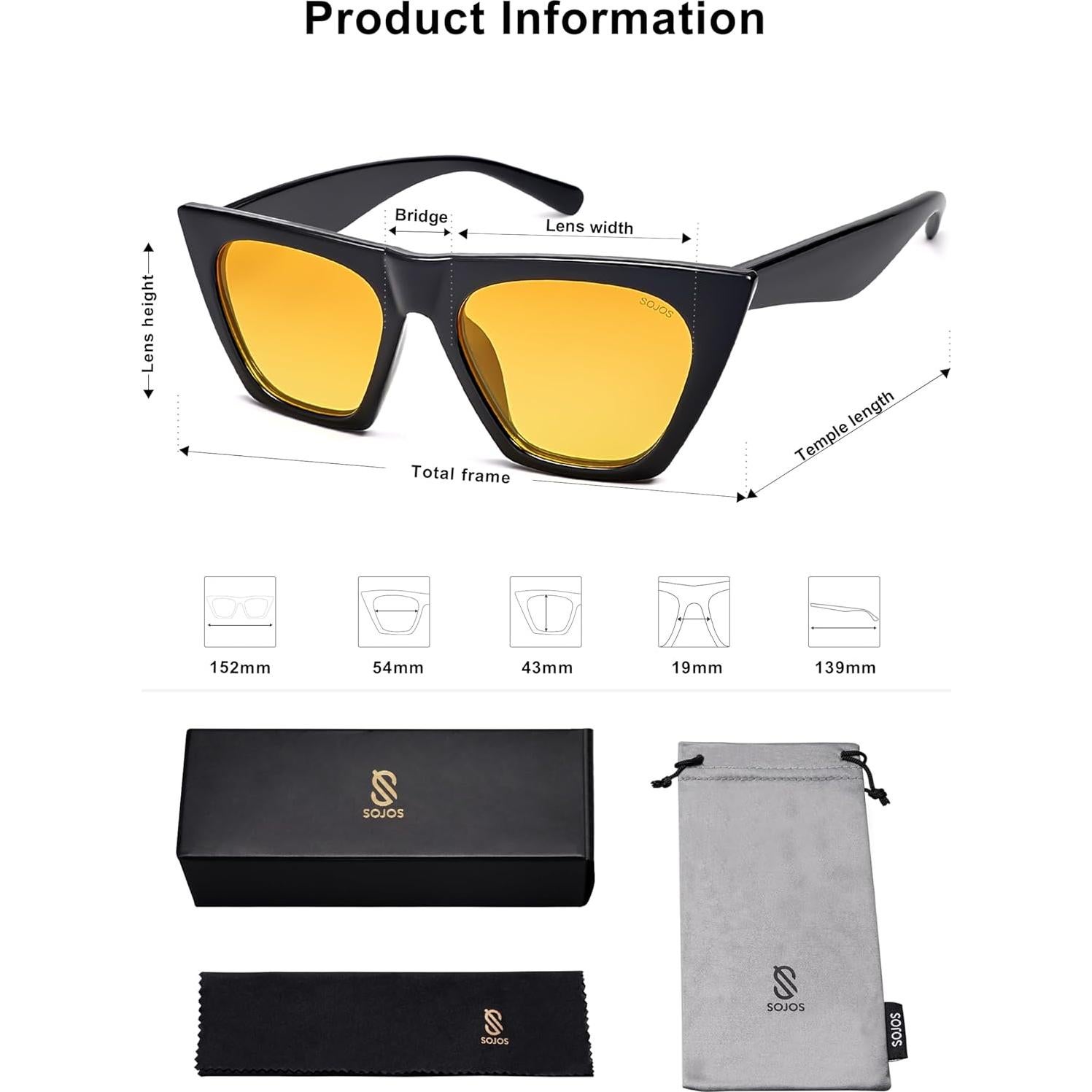 Gafas de sol cateye polarizadas SOJOS SJ2115 UV400