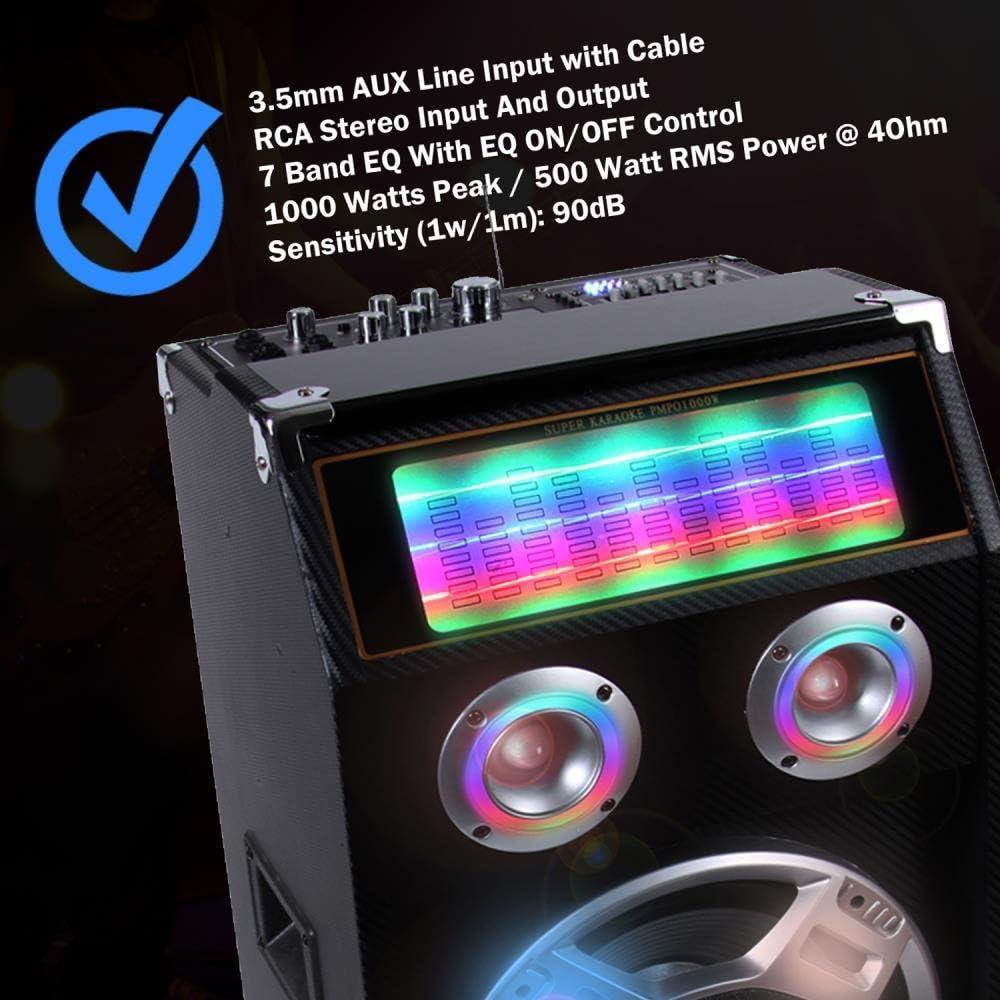 Altavoz PA Activo Pyle PSUFM1035A 1000W Bluetooth DJ