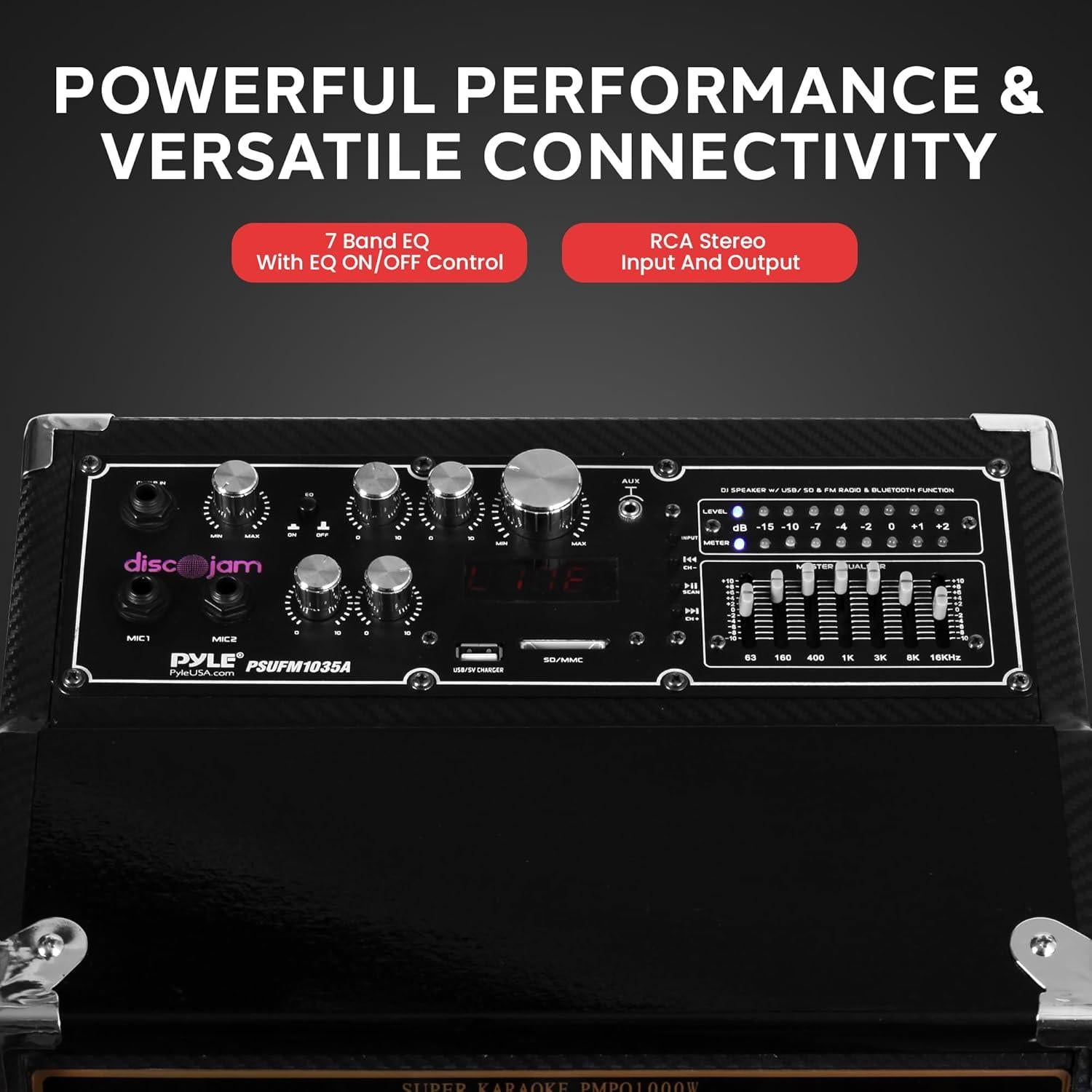 Altavoz PA Activo Pyle PSUFM1035A 1000W Bluetooth DJ