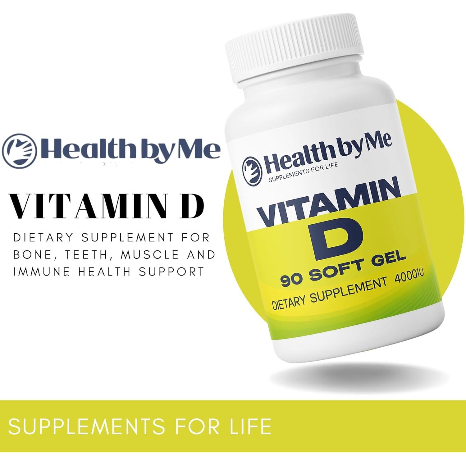Suplemento Vitamina D3 4000 UI Health By Me - 90 Gelatinas Blandas
