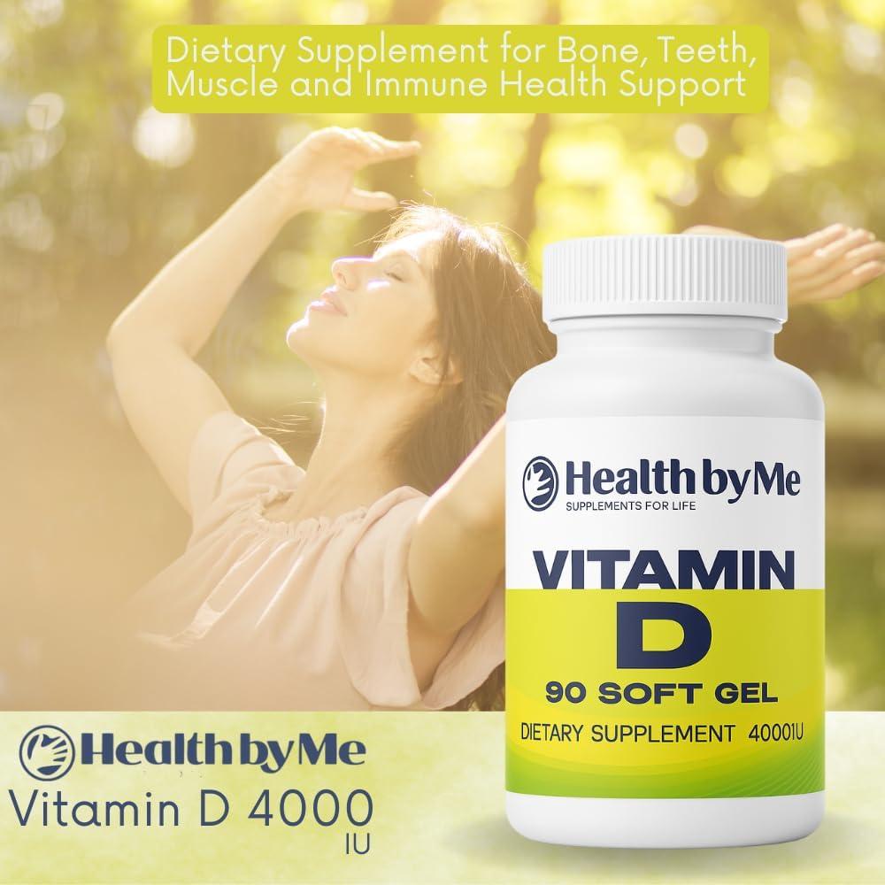 Suplemento Vitamina D3 4000 UI Health By Me - 90 Gelatinas Blandas