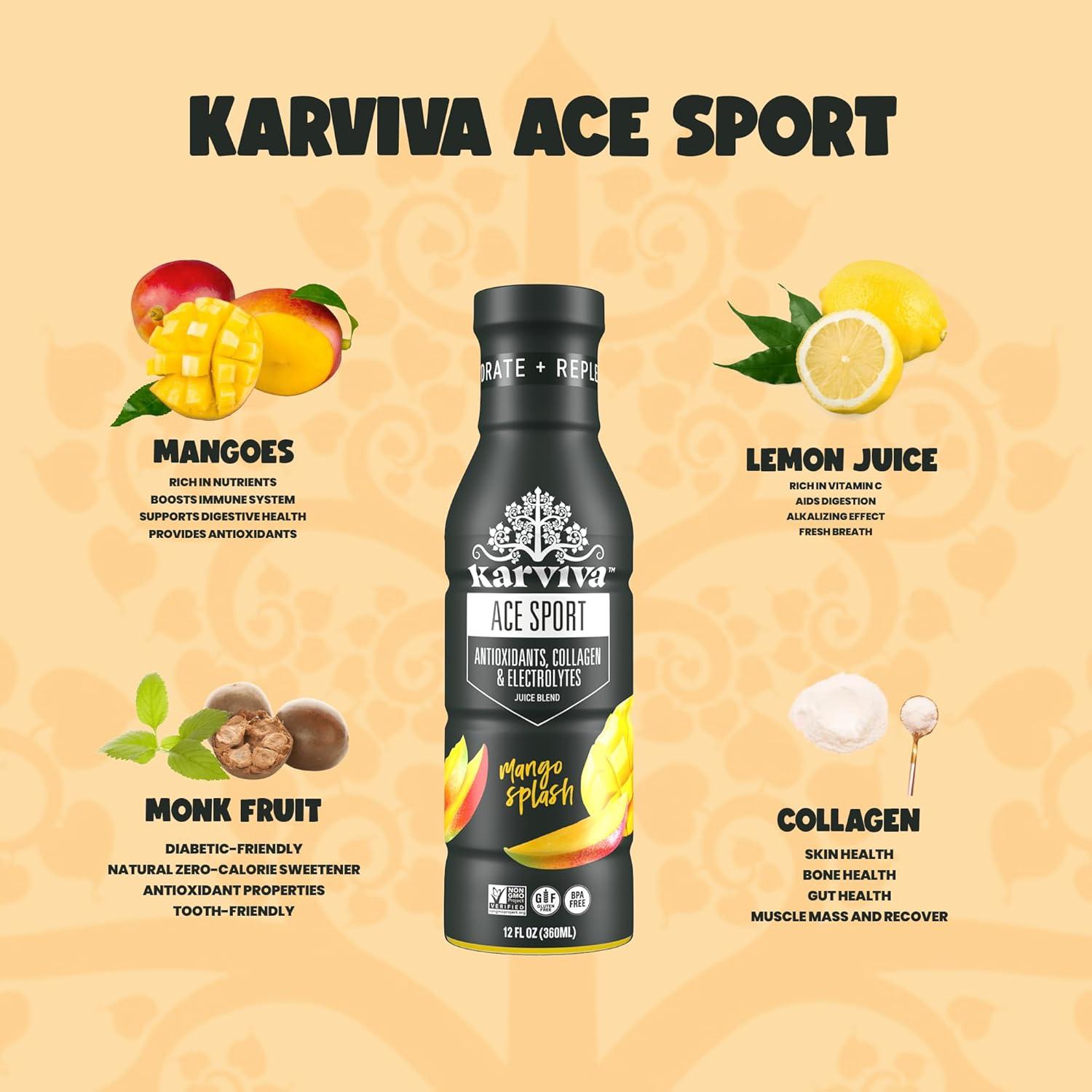 Jugo de Colágeno Marino Karviva ACE 355ml Splash de Mango