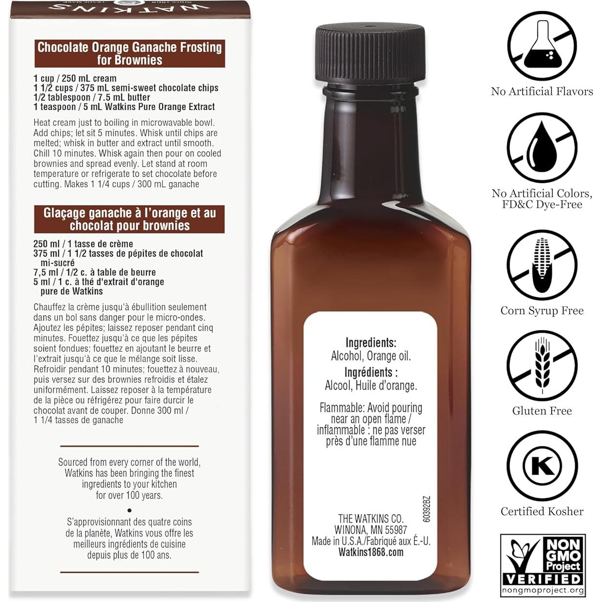 Extracto de Naranja Puro Watkins 59 ml - Sin OGM, Kosher