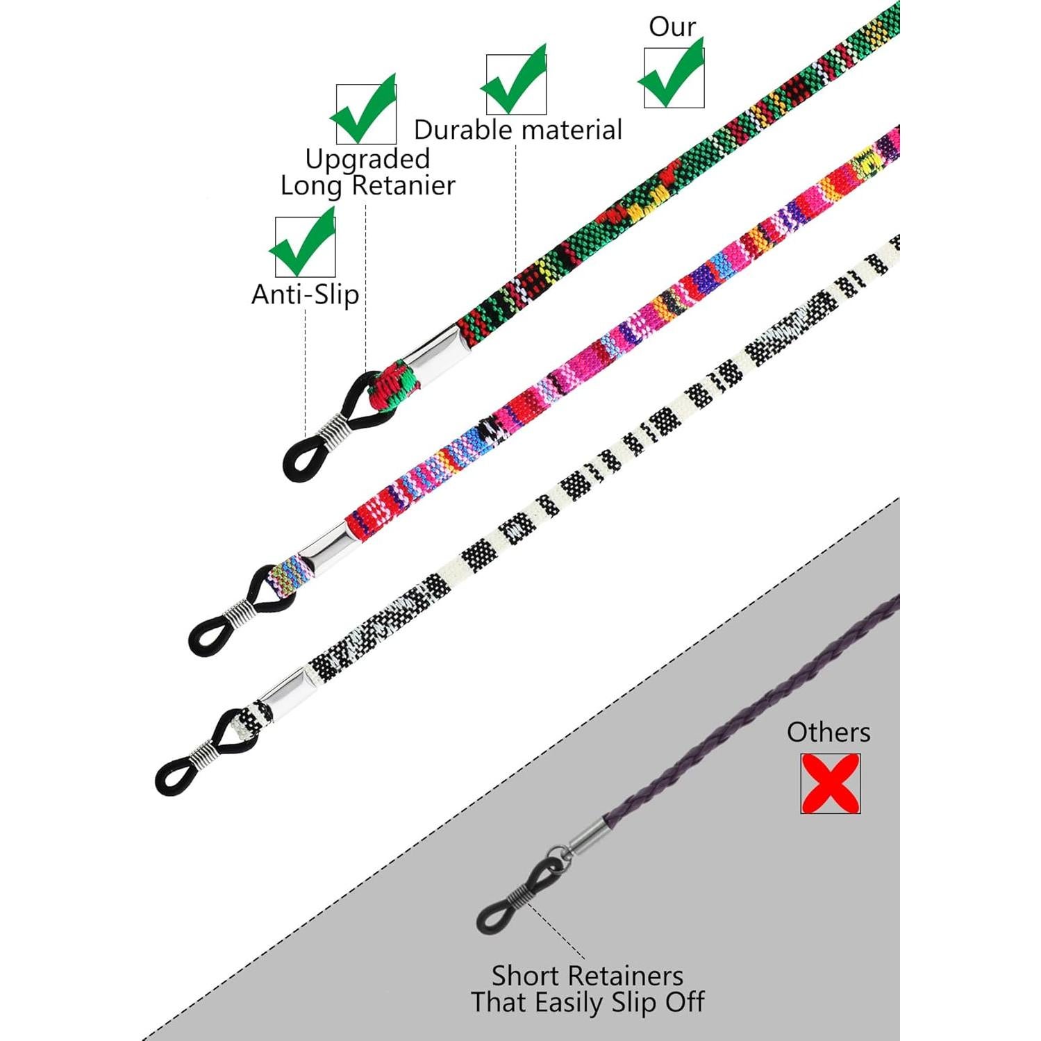 Cadena para Lentes Frienda 8 Piezas Ajustable Mujer